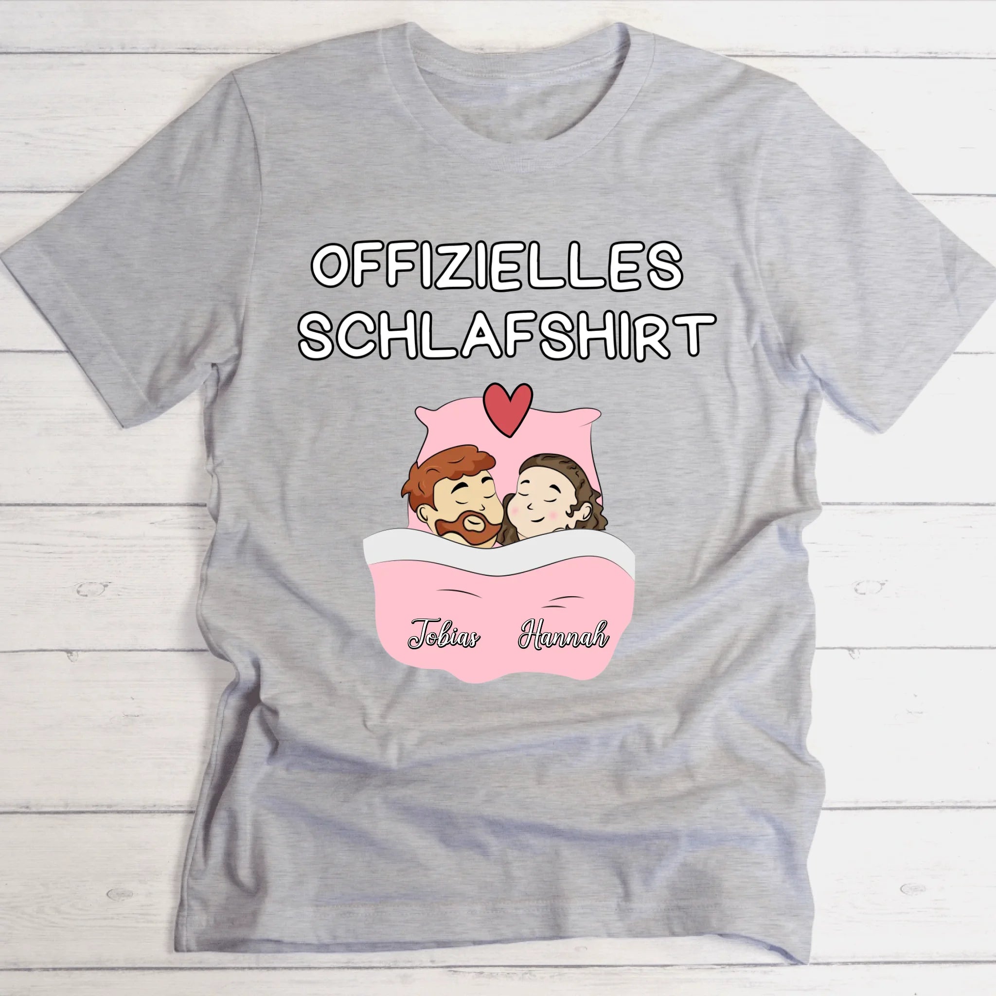 Offizielles Schlafshirt für Paare - Personalisierbares T-Shirt