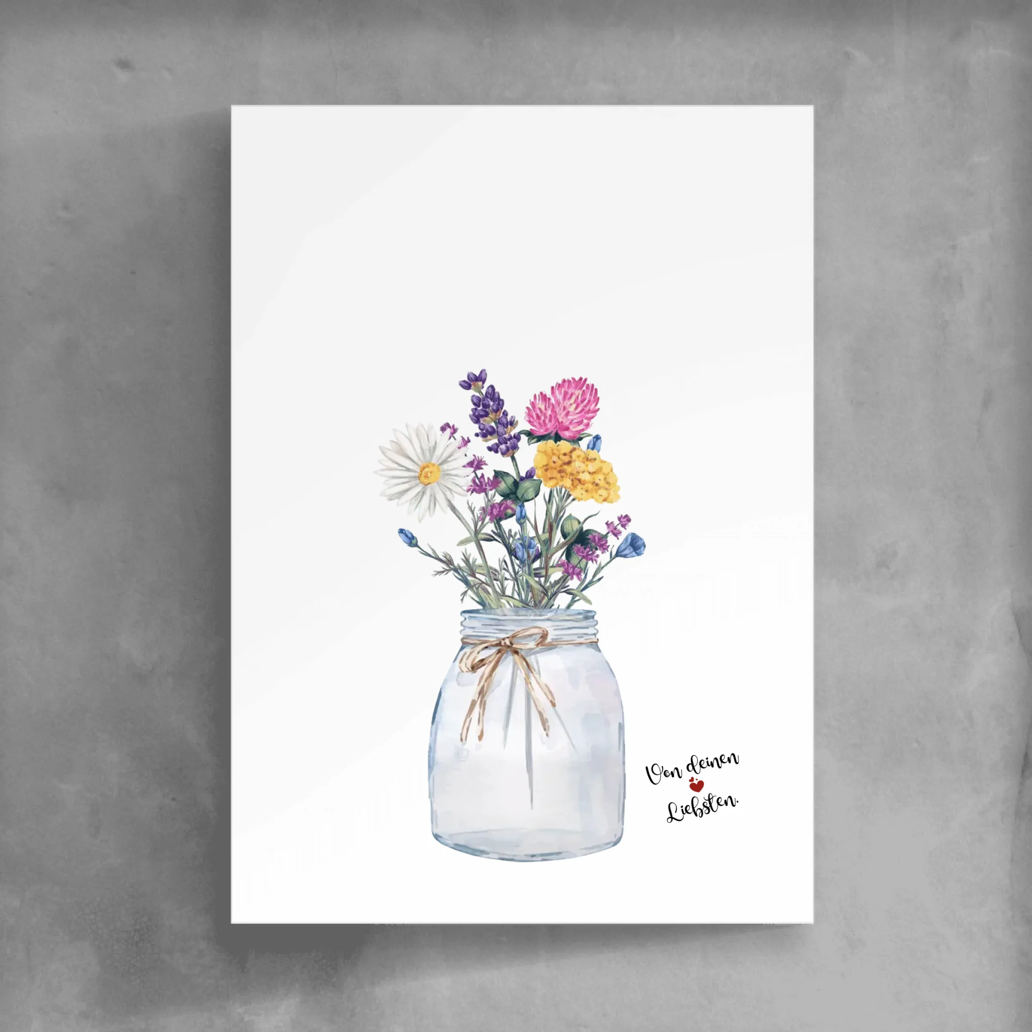 Blume Handabdrücke eurer Familie - Geschenk zum Muttertag oder Geburtstag für Mama & Oma - Personalisierbares Poster