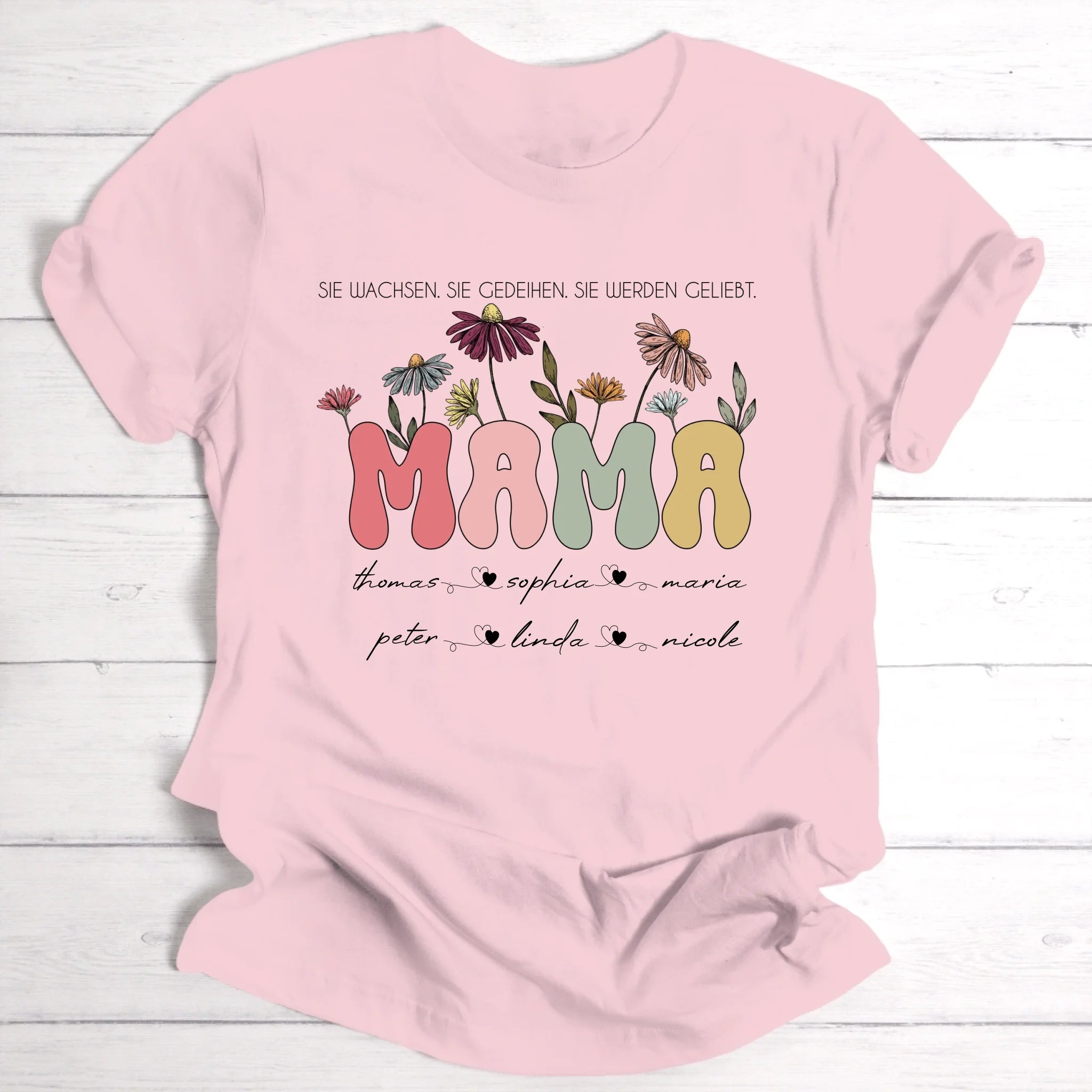 Blumengarten für Mama, Freundin & Tante - Personalisierbares T-Shirt