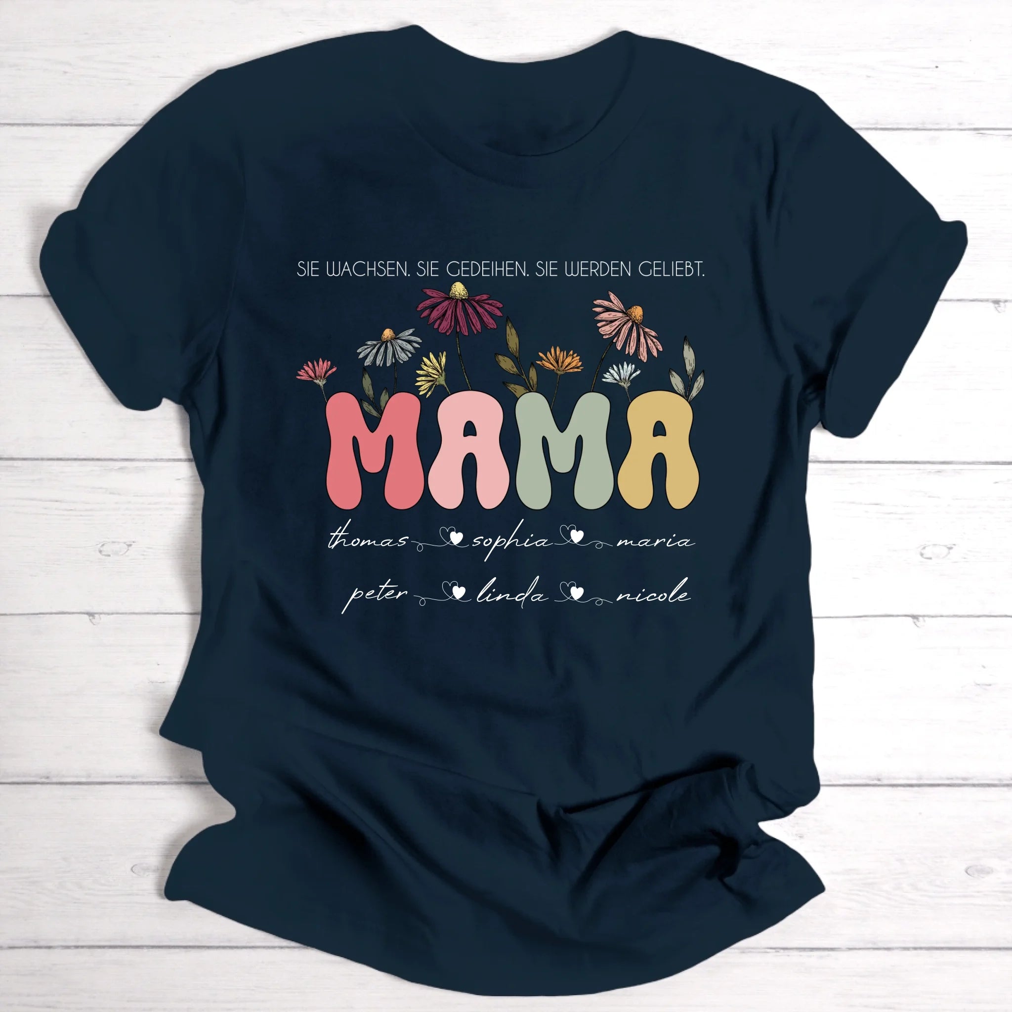 Blumengarten für Mama, Freundin & Tante - Personalisierbares T-Shirt