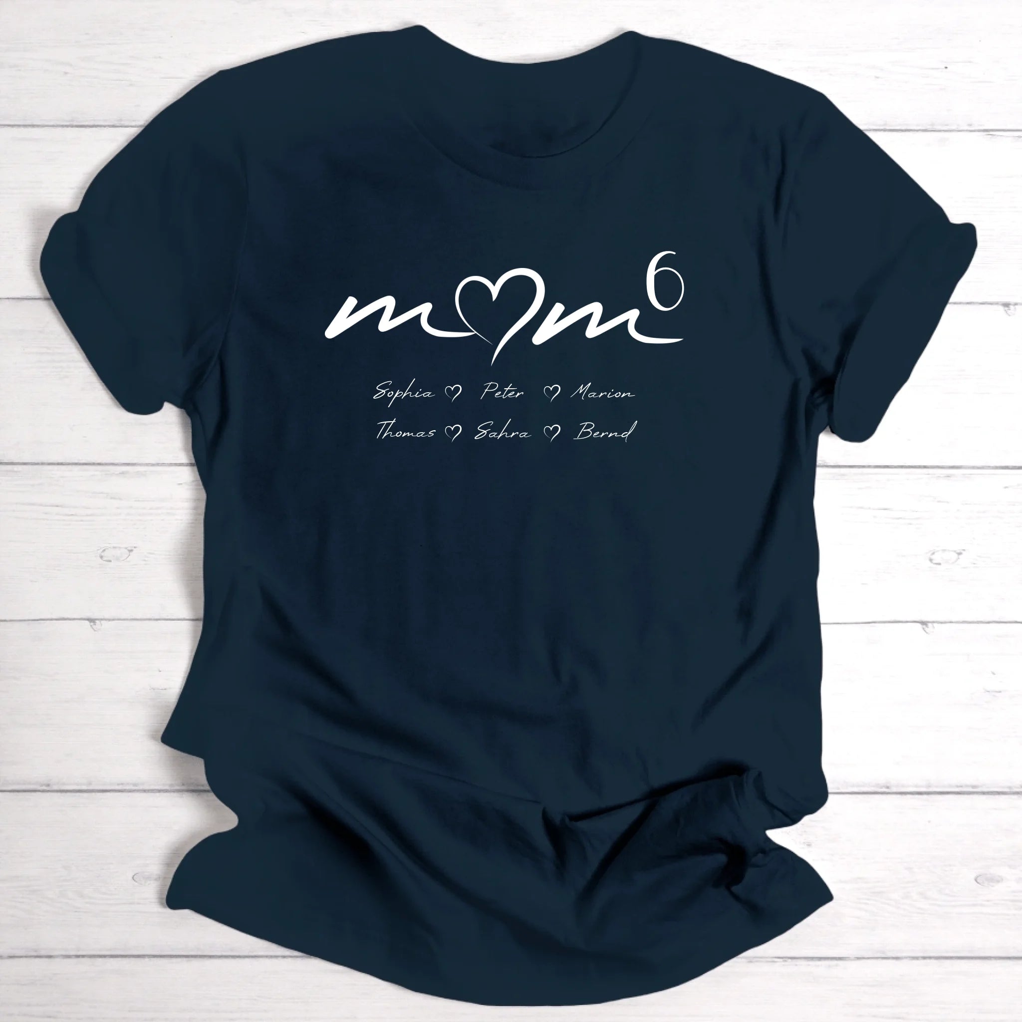 Personalisierbares T-Shirt mit Namen der Kinder | Edles Design für Mama, Oma, Tante & Freundin | Perfektes Geschenk zum Geburtstag & Muttertag