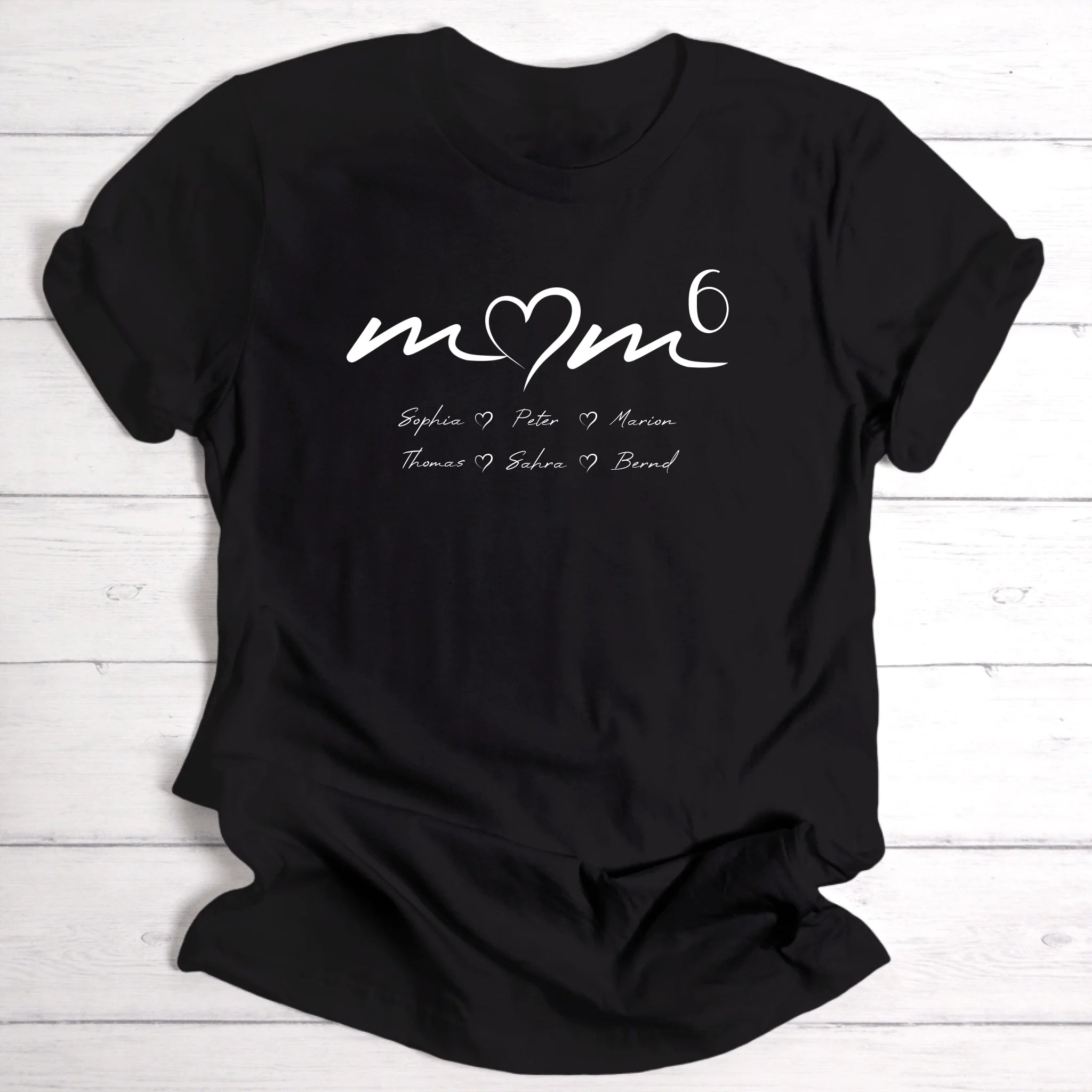 Personalisierbares T-Shirt mit Namen der Kinder | Edles Design für Mama, Oma, Tante & Freundin | Perfektes Geschenk zum Geburtstag & Muttertag
