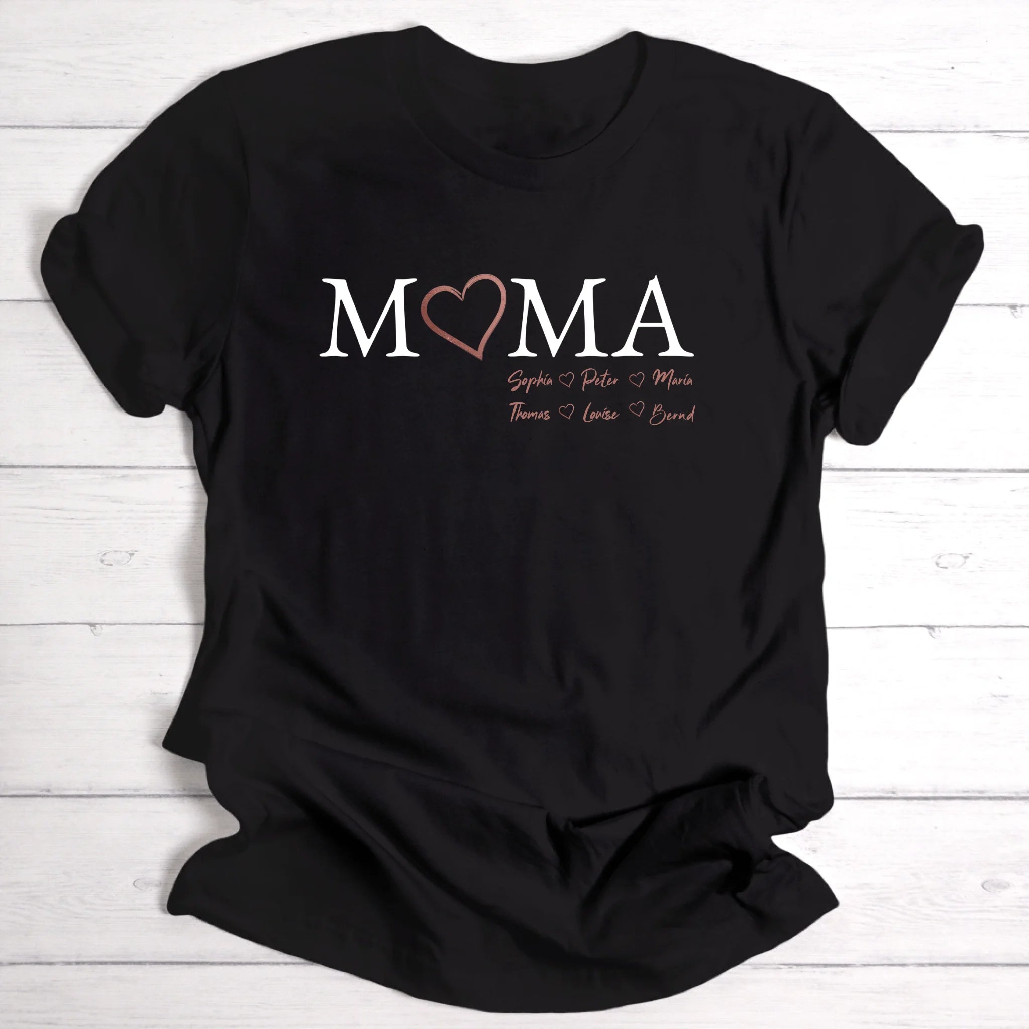 Mama mit Kindernamen - Personalisierbares T-Shirt