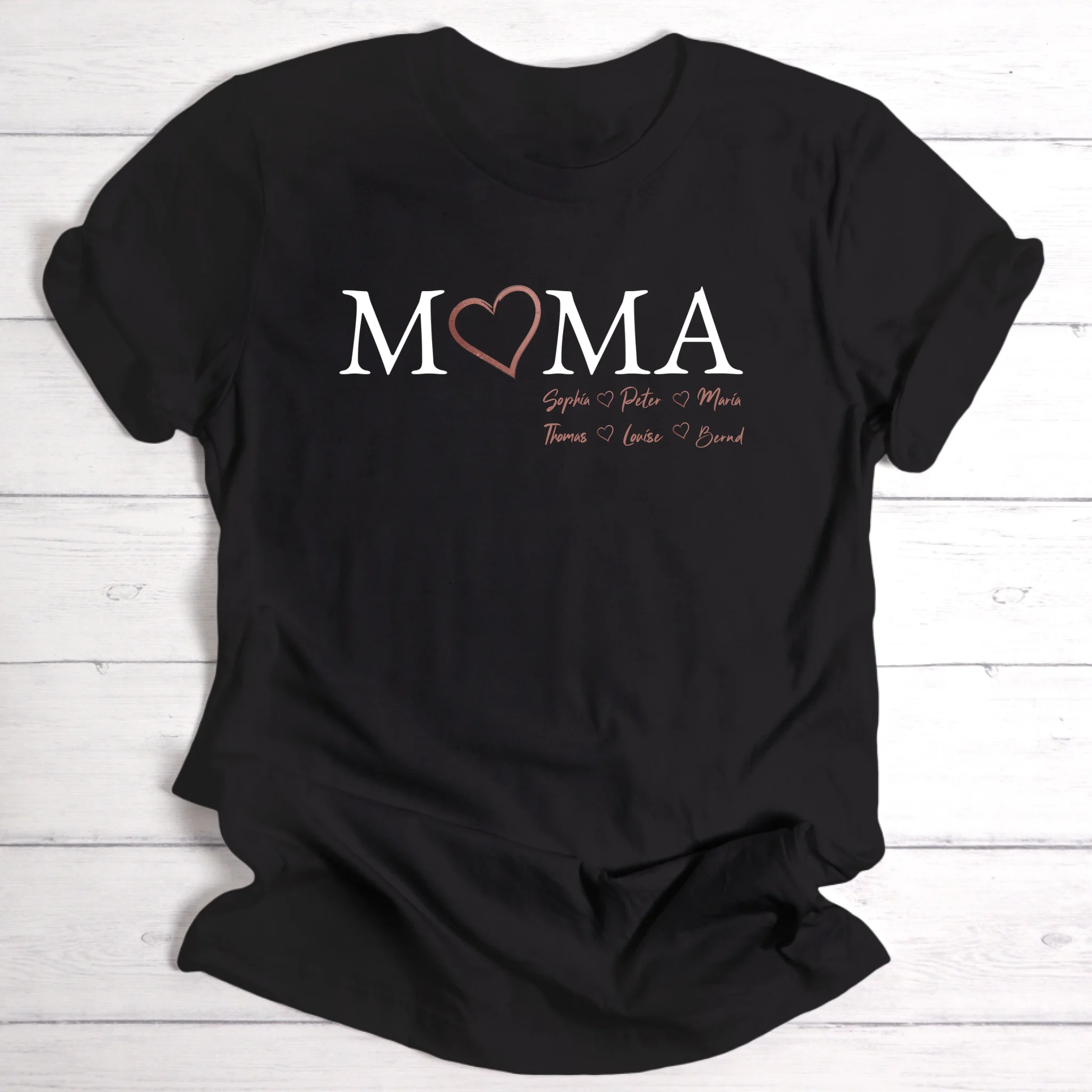 Mama mit Kindernamen - Personalisierbares T-Shirt