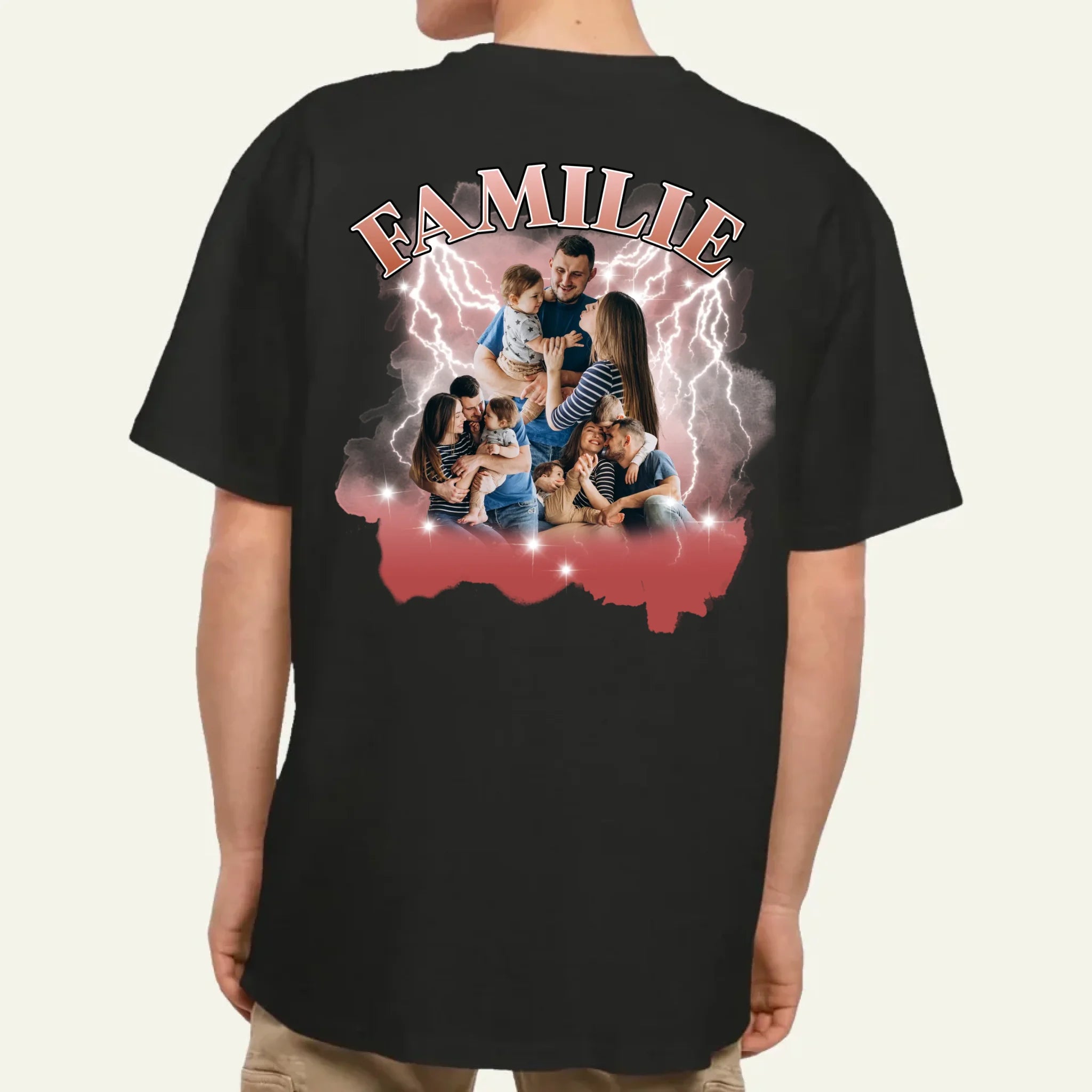 Oversize Backprint schwarze Mockups