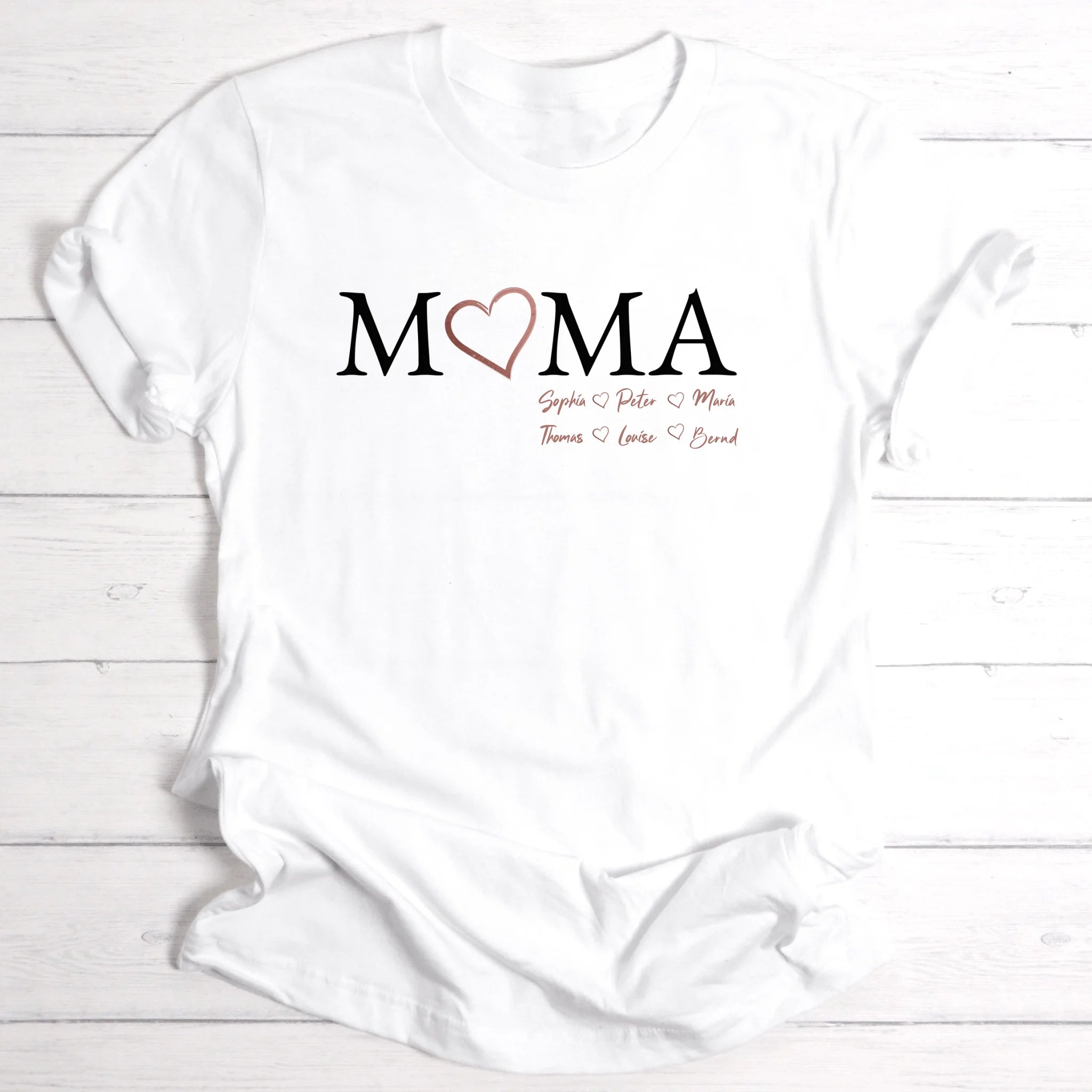 Personalisierbares T-Shirt mit Kindernamen für Mama, Oma, Tante & Freundin