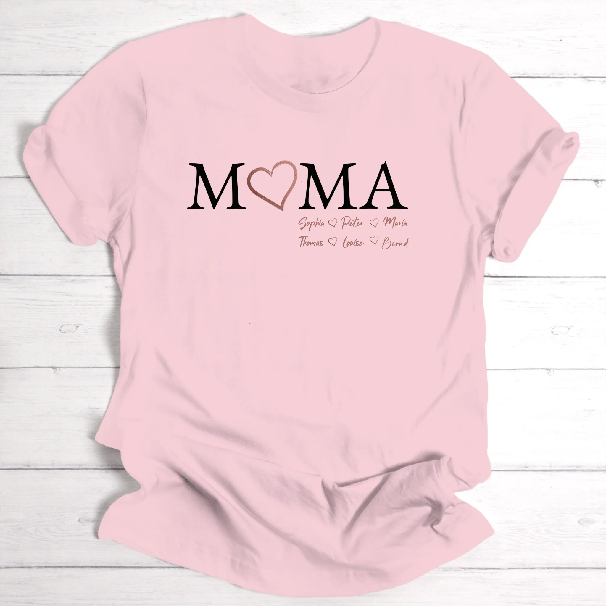 Personalisierbares T-Shirt mit Kindernamen für Mama, Oma, Tante & Freundin