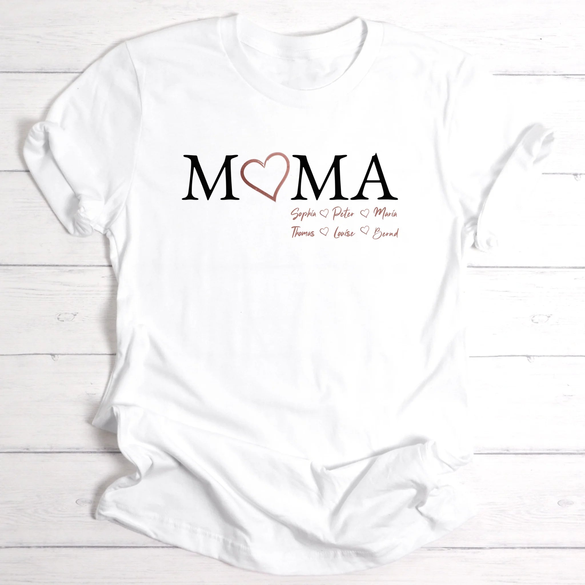 Personalisierbares T-Shirt mit Kindernamen für Mama, Oma, Tante & Freundin