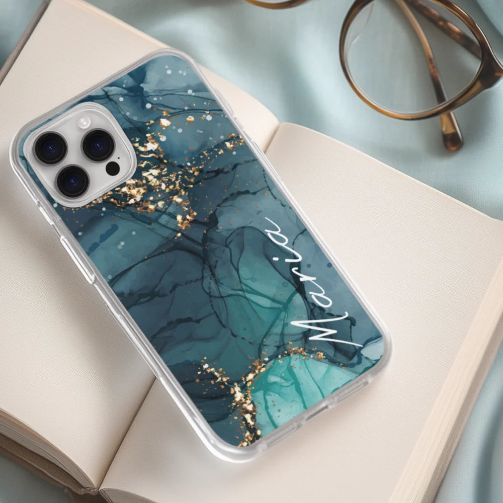 Edler Aquarell Marmor Look für Paare, Freundin, Mama, Oma & Tante - Personalisierbare Handyhülle