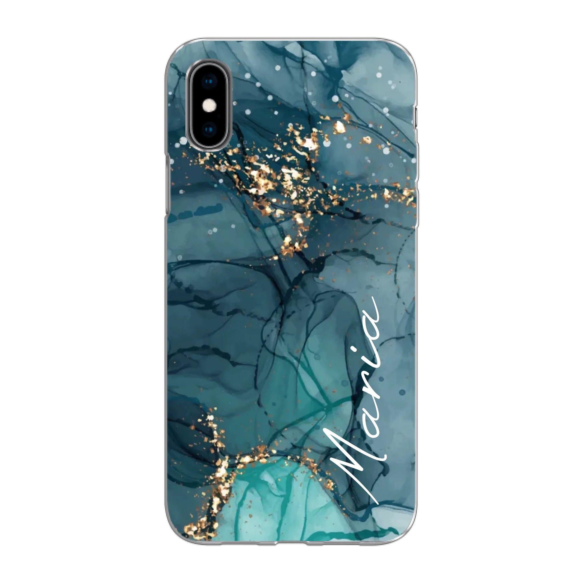 Edler Aquarell Marmor Look für Paare, Freundin, Mama, Oma & Tante - Personalisierbare Handyhülle