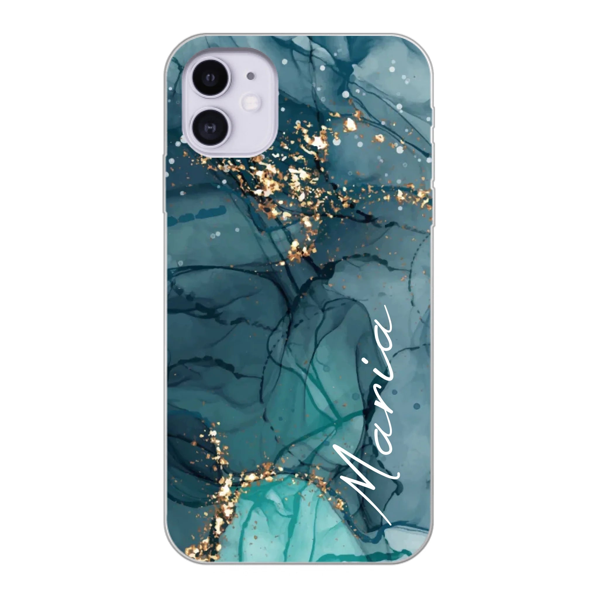 Edler Aquarell Marmor Look für Paare, Freundin, Mama, Oma & Tante - Personalisierbare Handyhülle