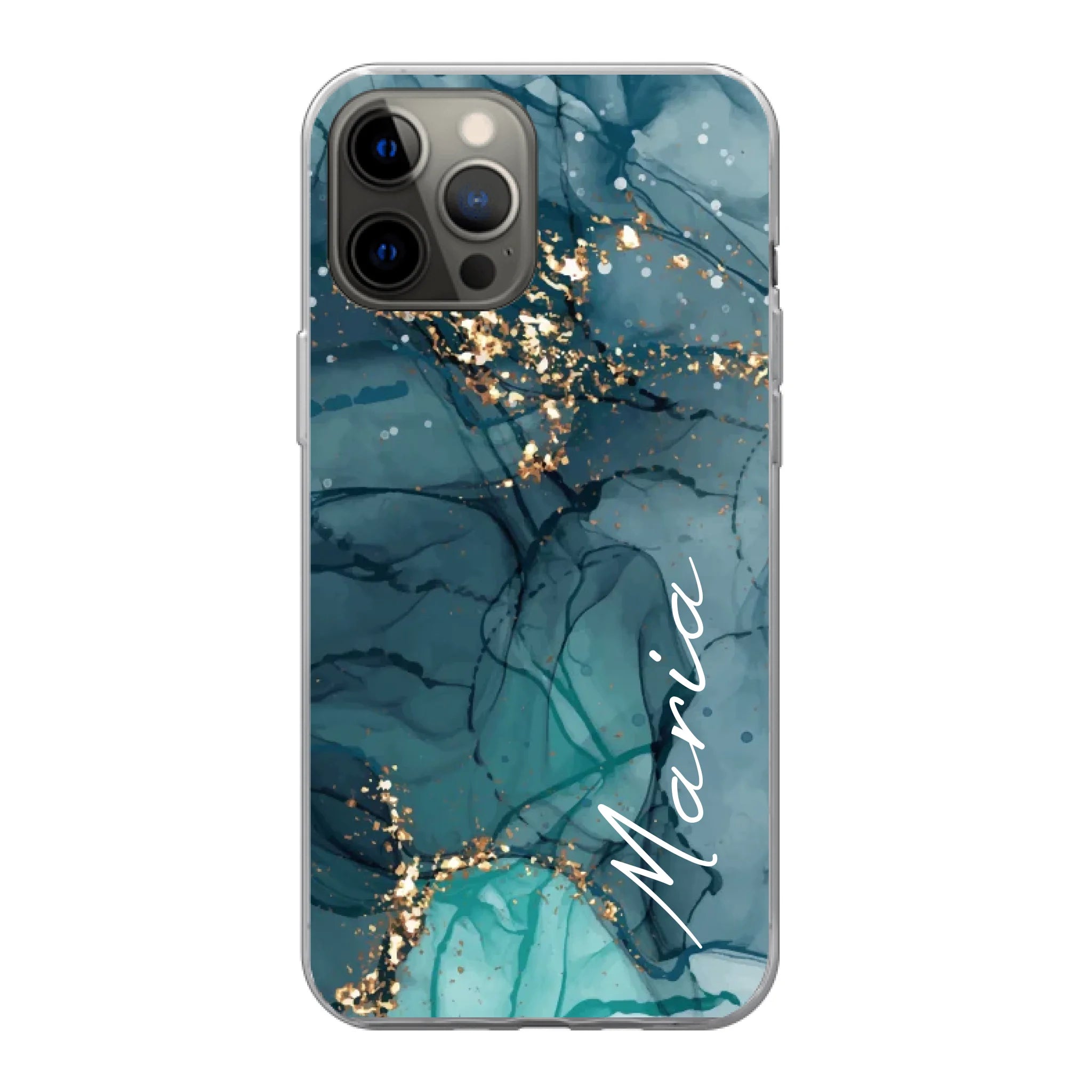 Edler Aquarell Marmor Look für Paare, Freundin, Mama, Oma & Tante - Personalisierbare Handyhülle
