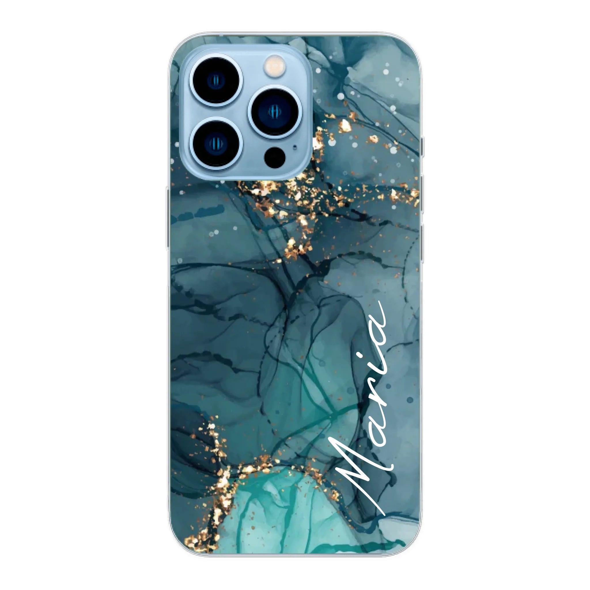 Edler Aquarell Marmor Look für Paare, Freundin, Mama, Oma & Tante - Personalisierbare Handyhülle