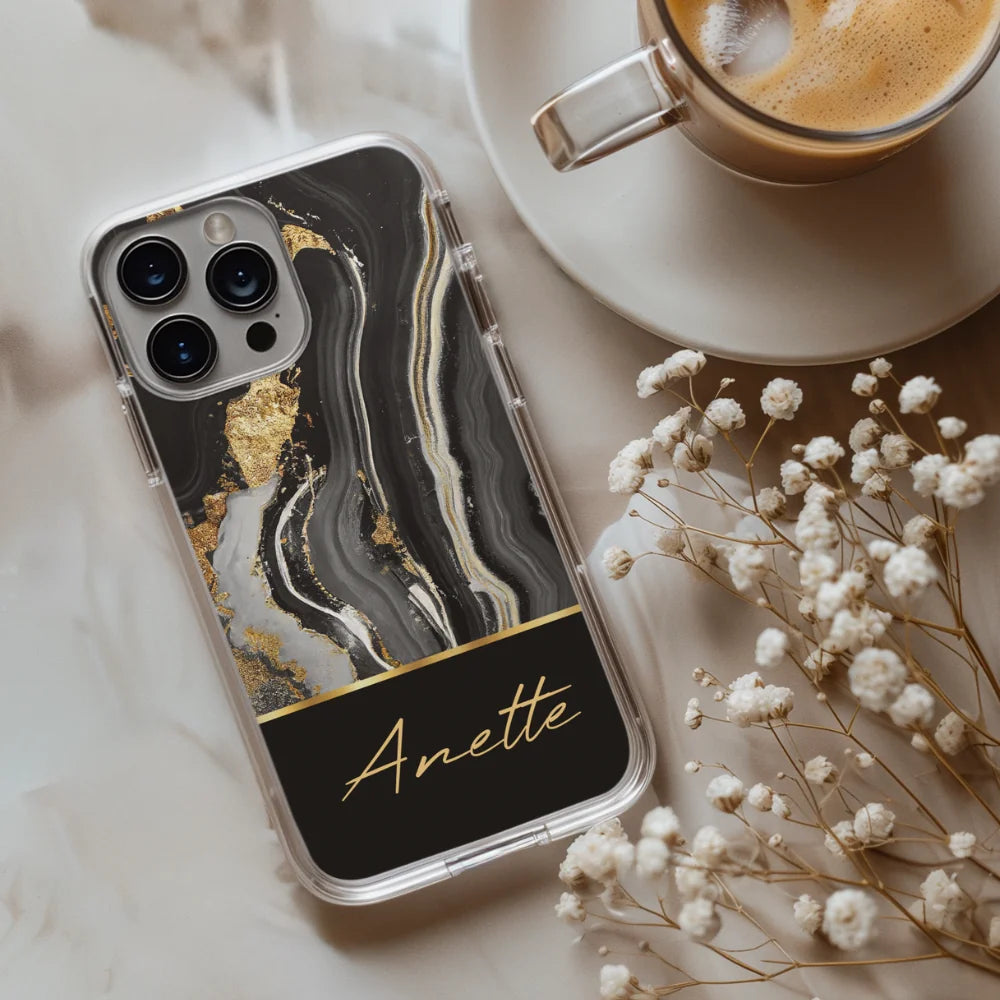 Edles Marmor Stein Design für Paare, Freundin, Mama, Oma & Tante - Personalisierbare Handyhülle