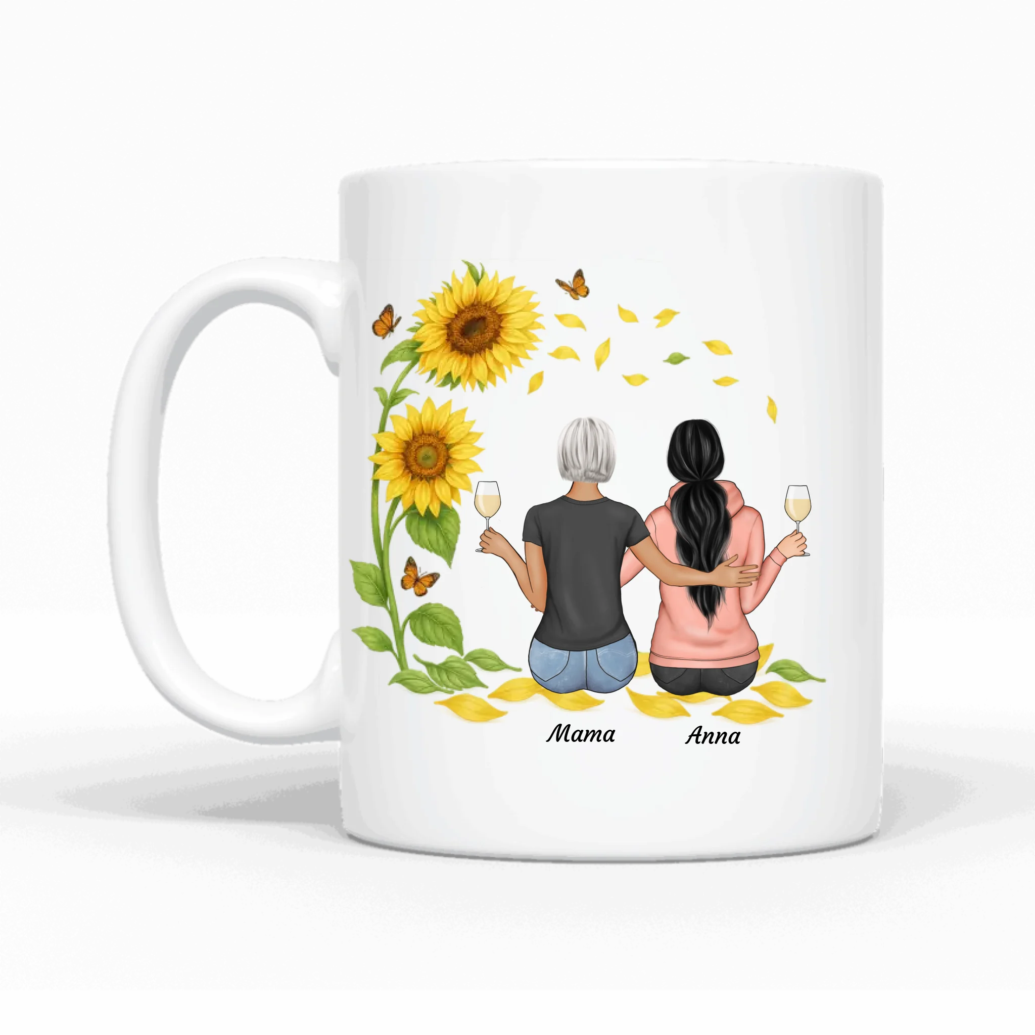 Die Liebe zwischen Mutter und Tochter hält für immer - Personalisierbare Tasse