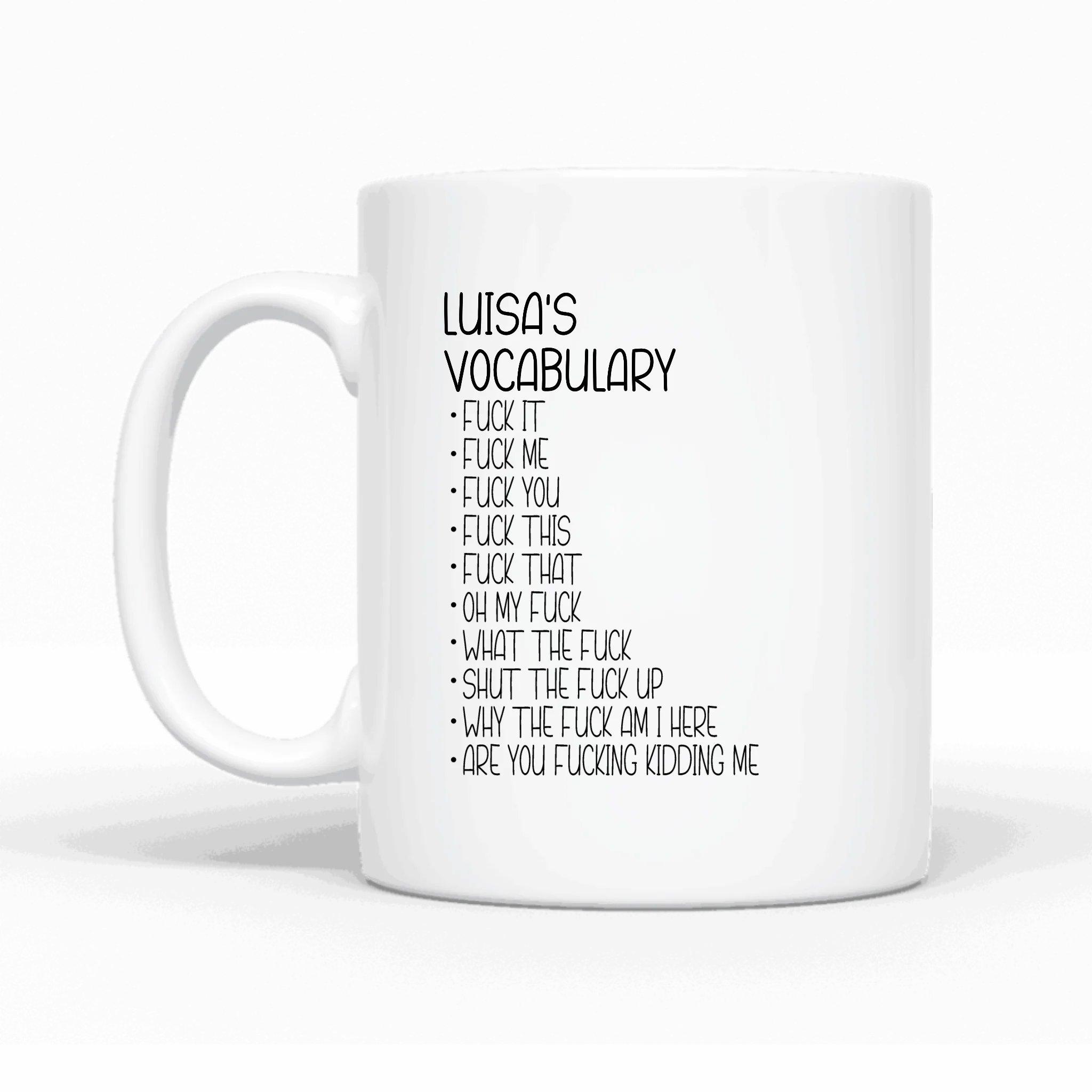 Vocabulary-Tasse | witziges Geschenk für Freunde, Familie oder sich selbst - Personalisierbare Tasse