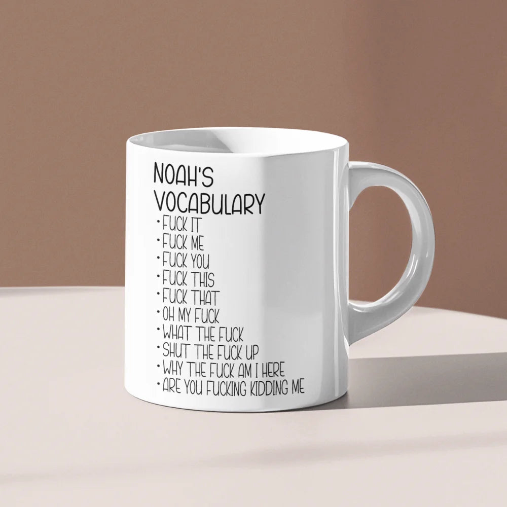 Vocabulary-Tasse | witziges Geschenk für Freunde, Familie oder sich selbst - Personalisierbare Tasse