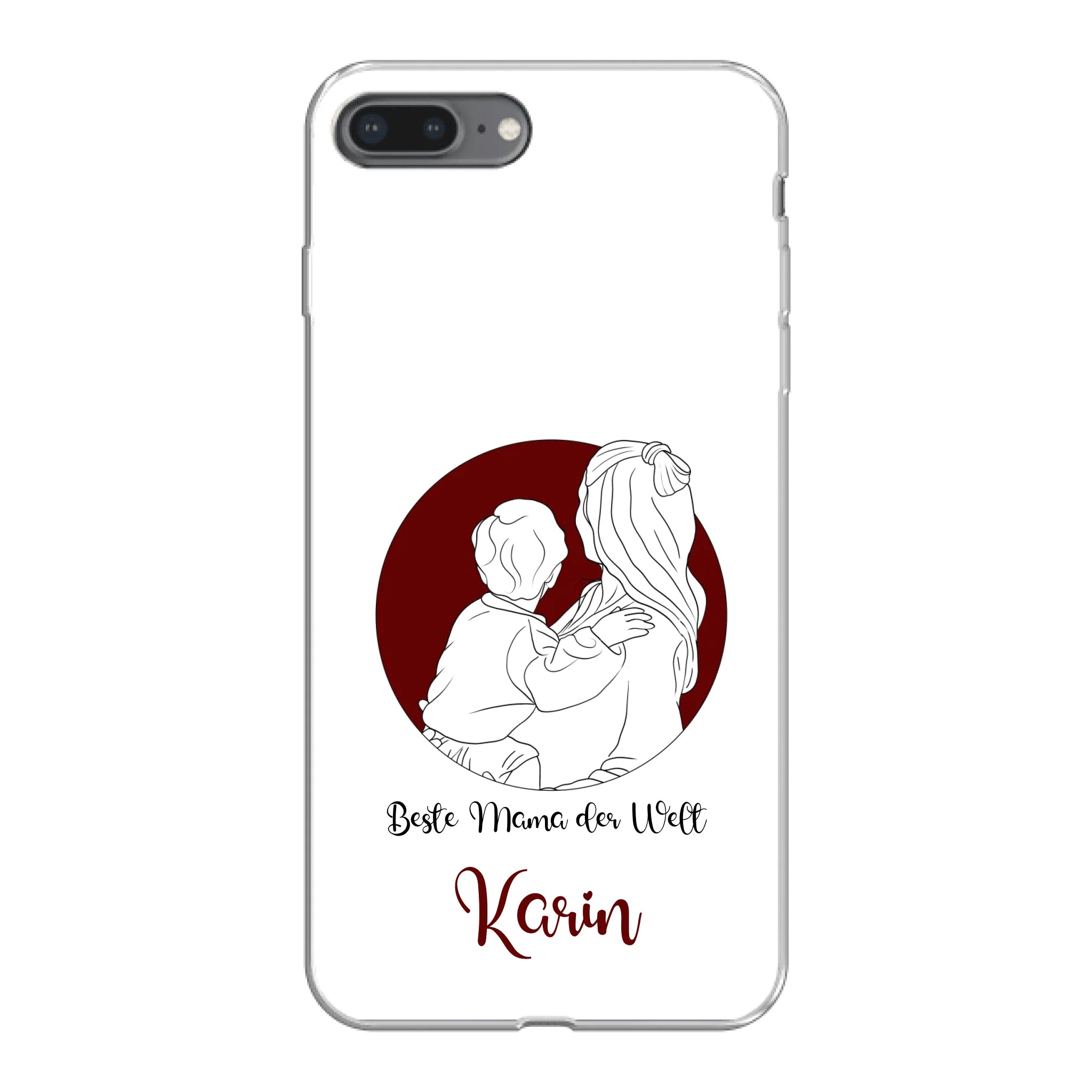 Lineart Mutter und Kind für, Freundin, Mama, Oma & Tante perfektes Geschenk zum Geburtstag, Muttertag oder Weihnachten - Personalisierbare Handyhülle
