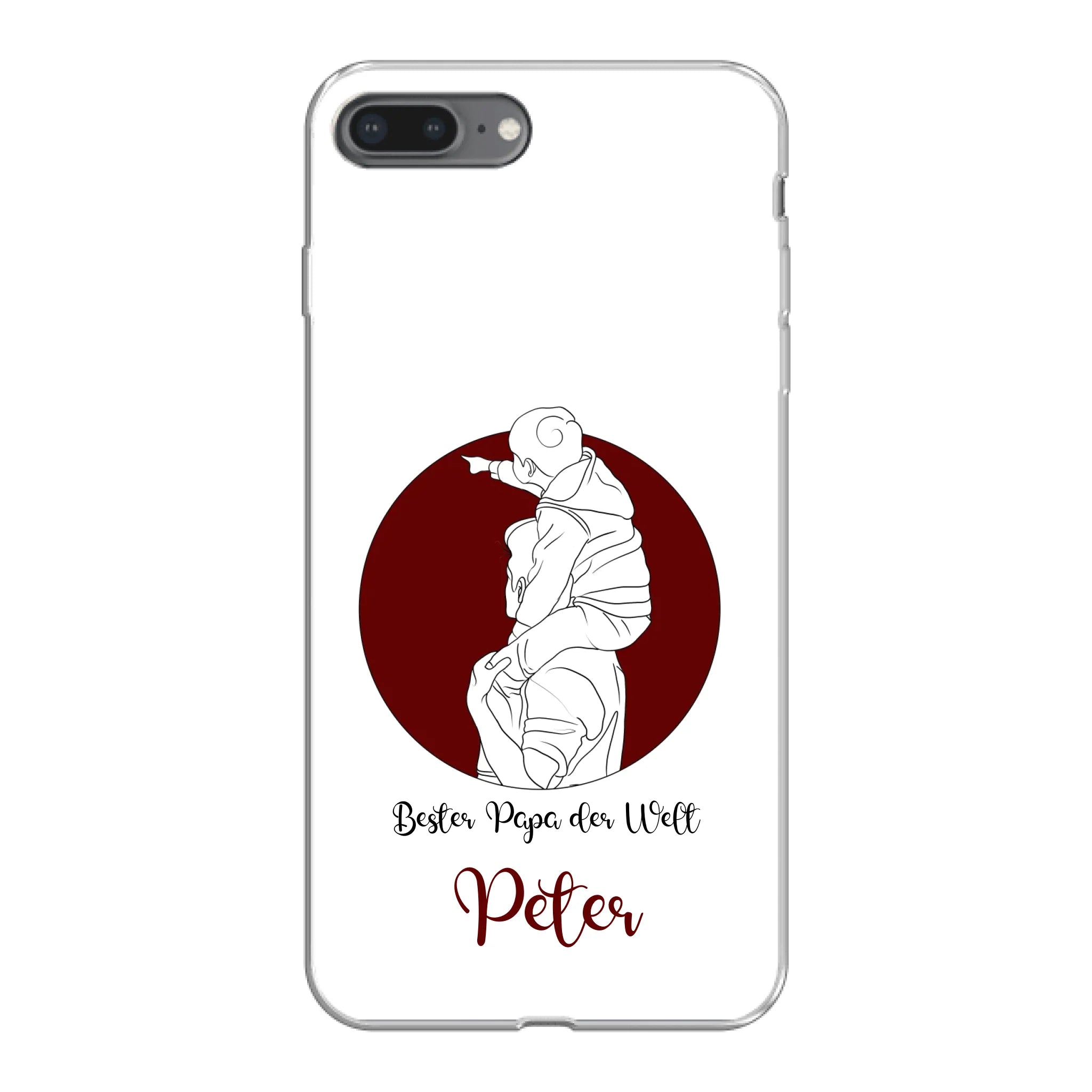 Lineart Vater und Kind für Papa zum Geburtstag, Vatertag oder Weihnachten - Personalisierbare Handyhülle