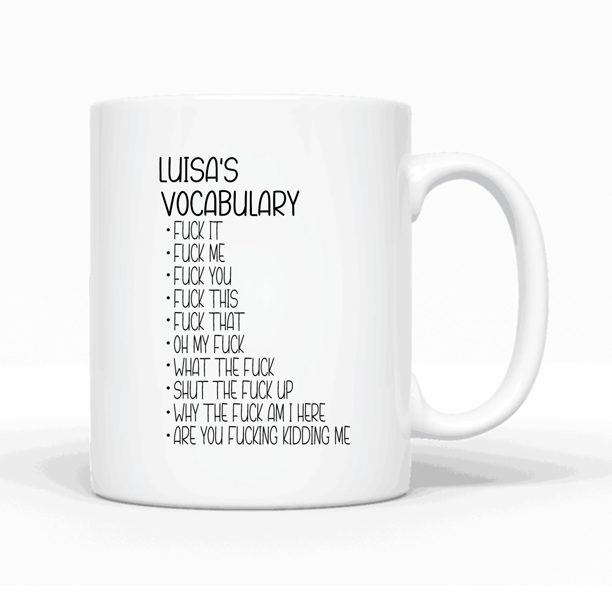 Vocabulary-Tasse | witziges Geschenk für Freunde, Familie oder sich selbst - Personalisierbare Tasse