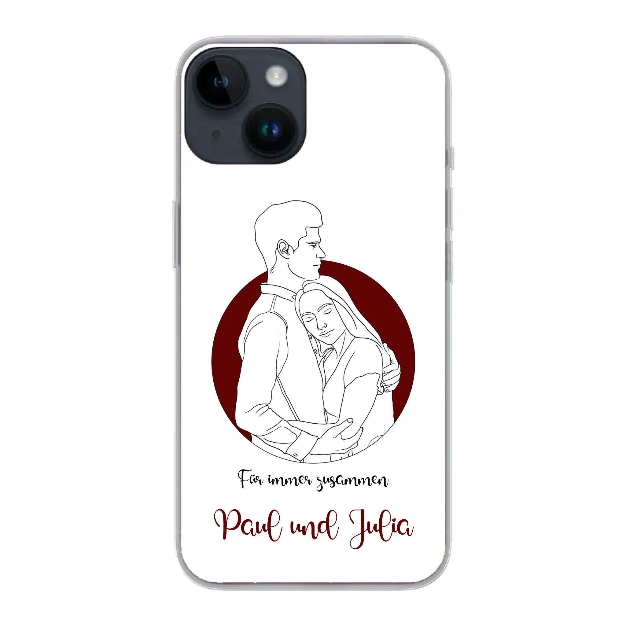Lineart Pärchen für Paare - Personalisierbare Handyhülle