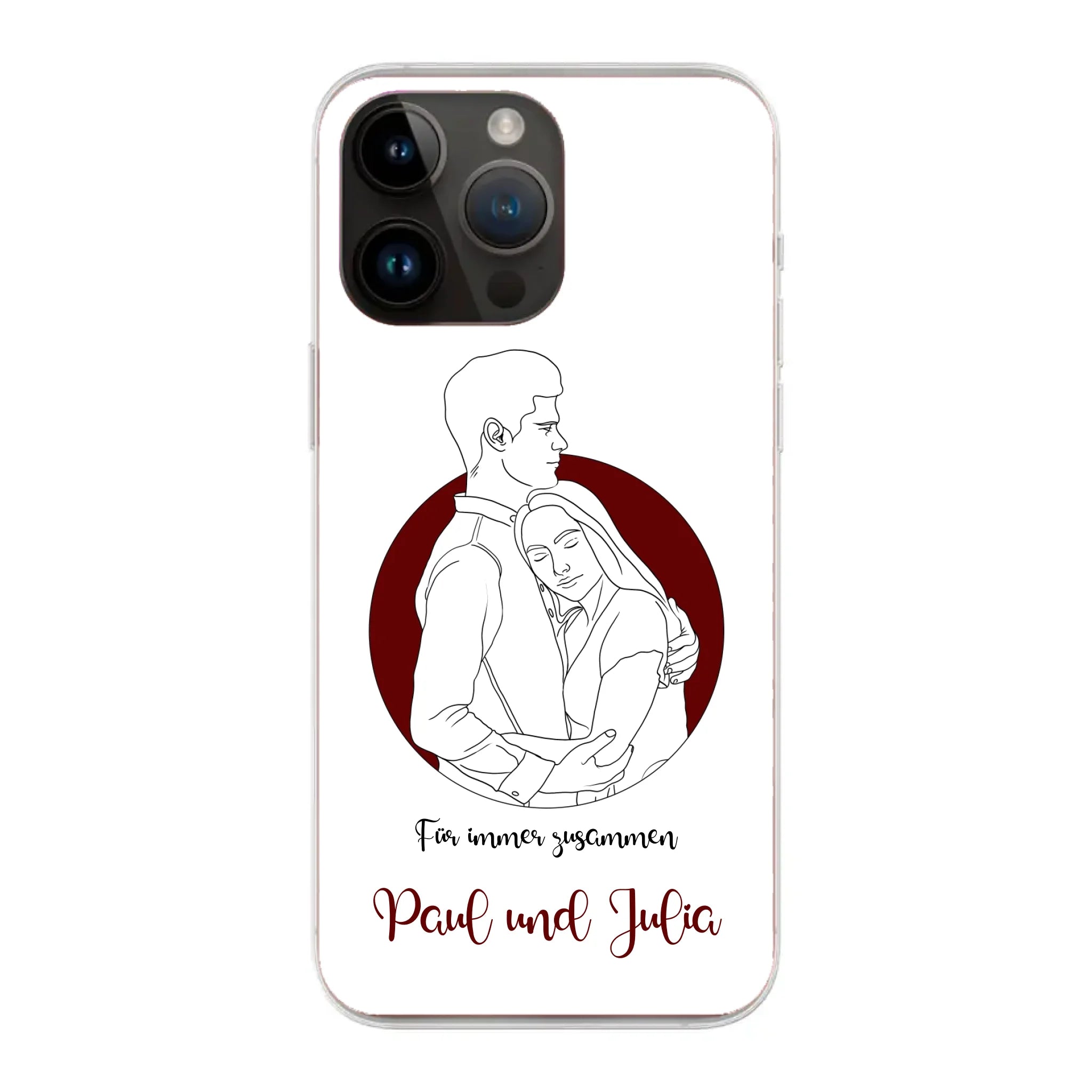 Lineart Pärchen für Paare - Personalisierbare Handyhülle