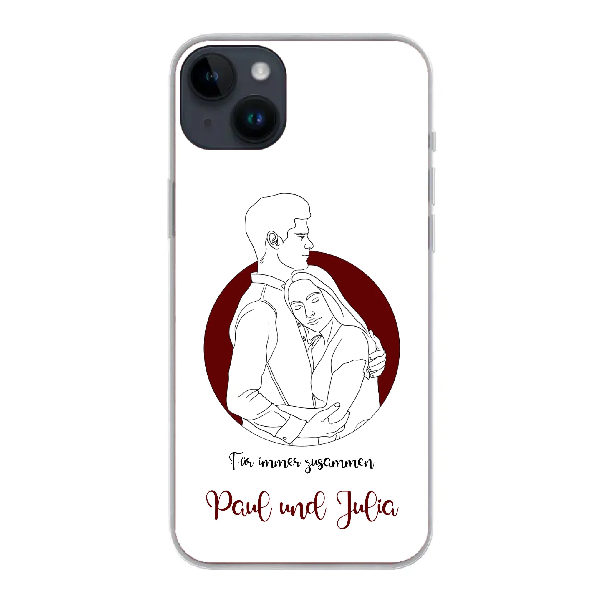 Lineart Pärchen für Paare - Personalisierbare Handyhülle
