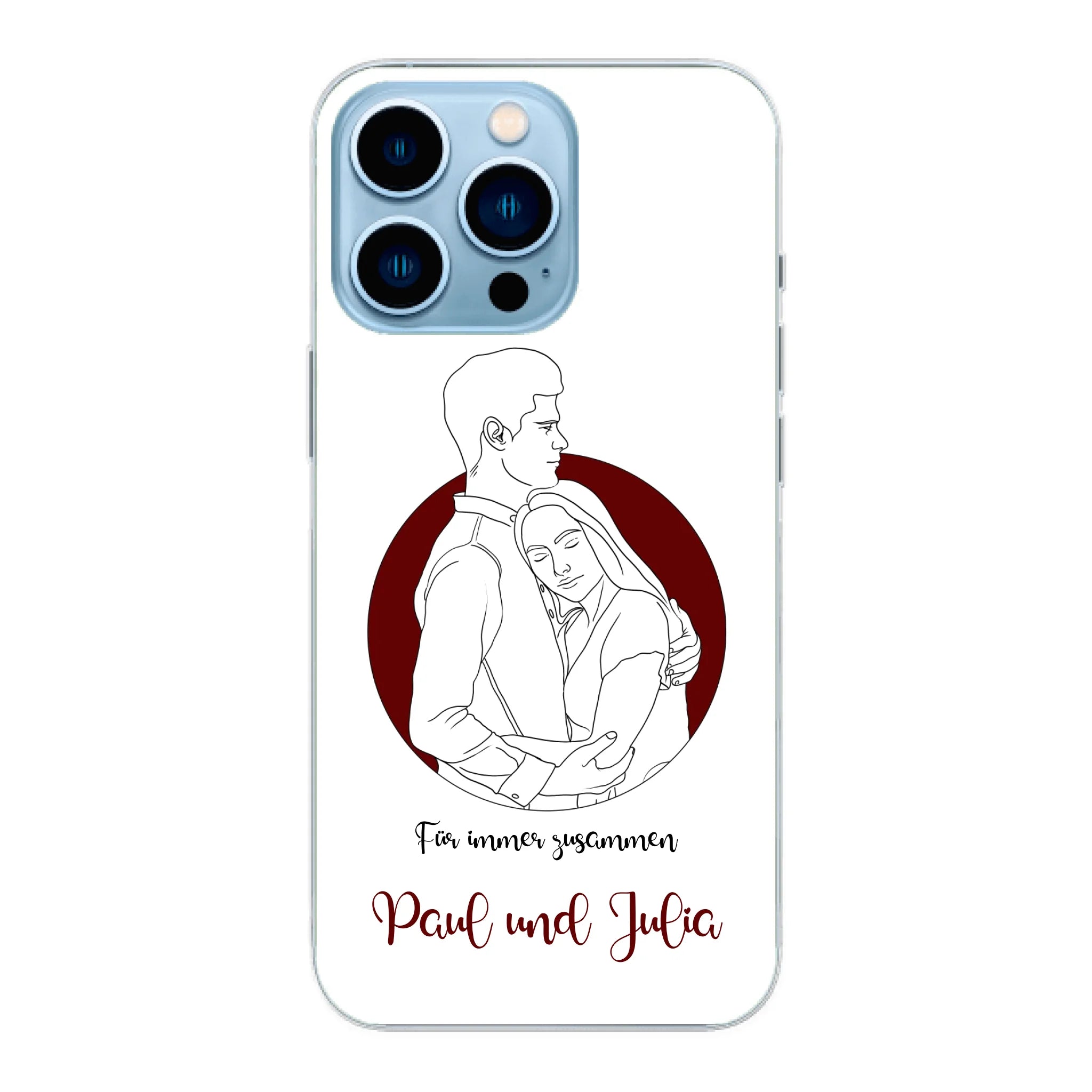 Lineart Pärchen für Paare - Personalisierbare Handyhülle
