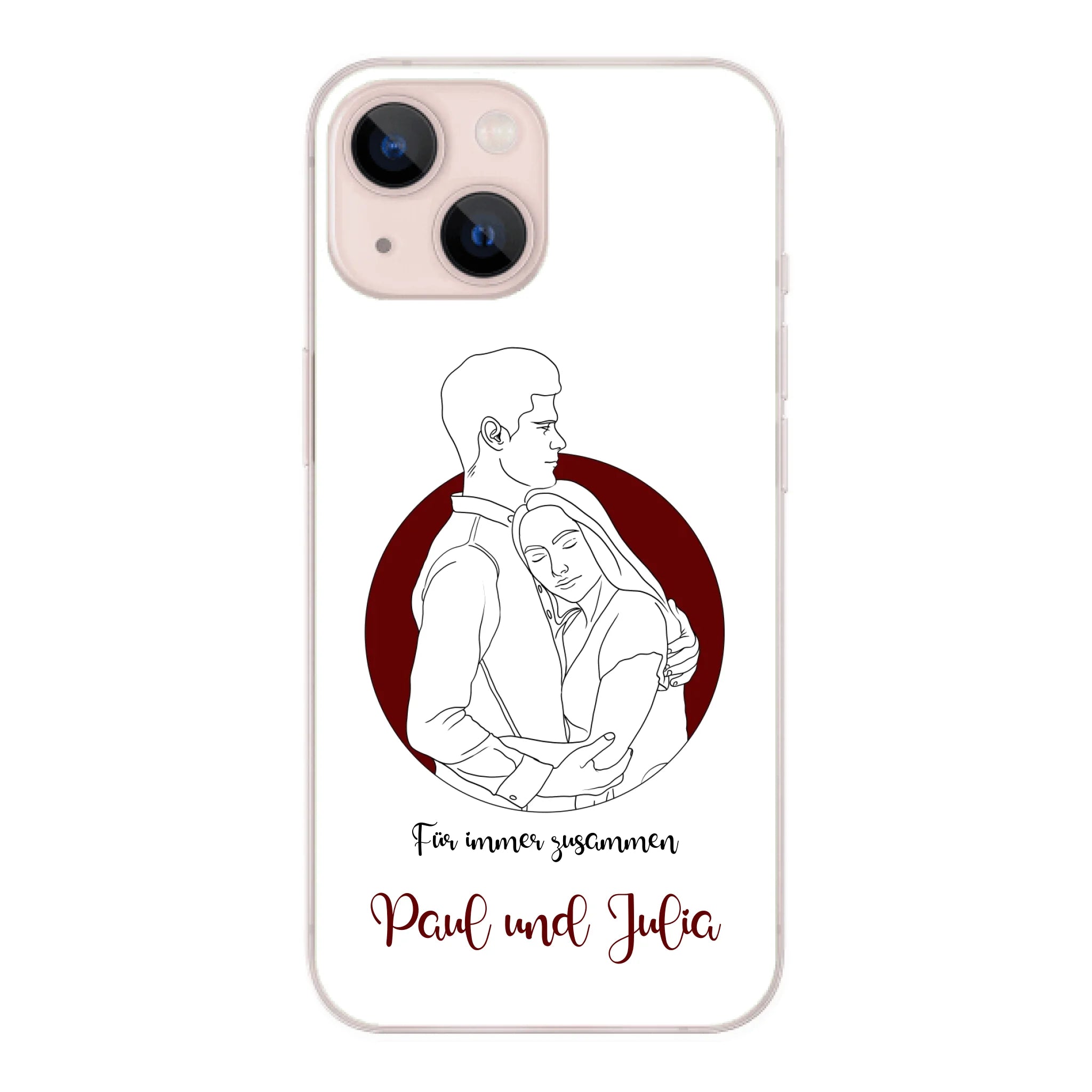 Lineart Pärchen für Paare - Personalisierbare Handyhülle
