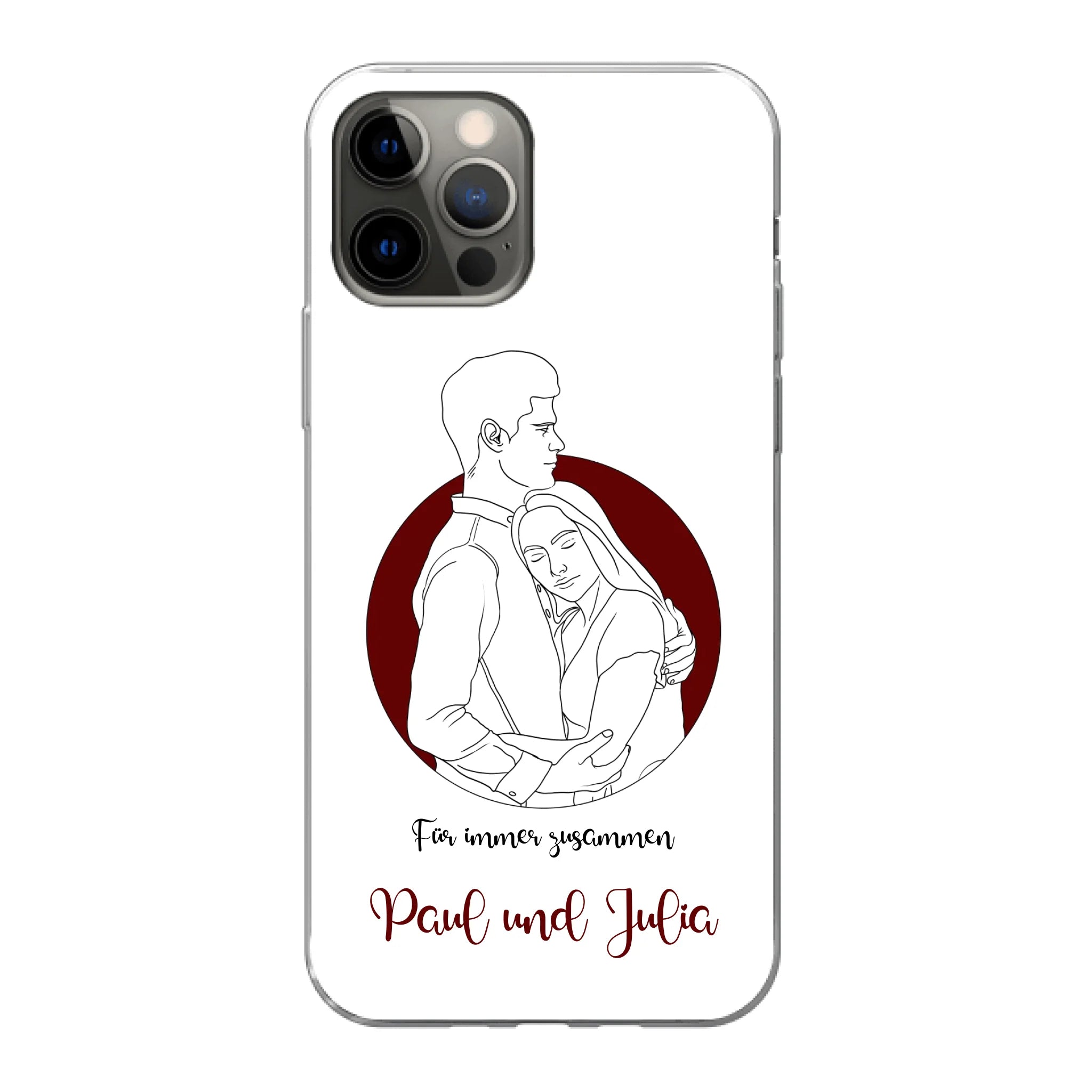 Lineart Pärchen für Paare - Personalisierbare Handyhülle