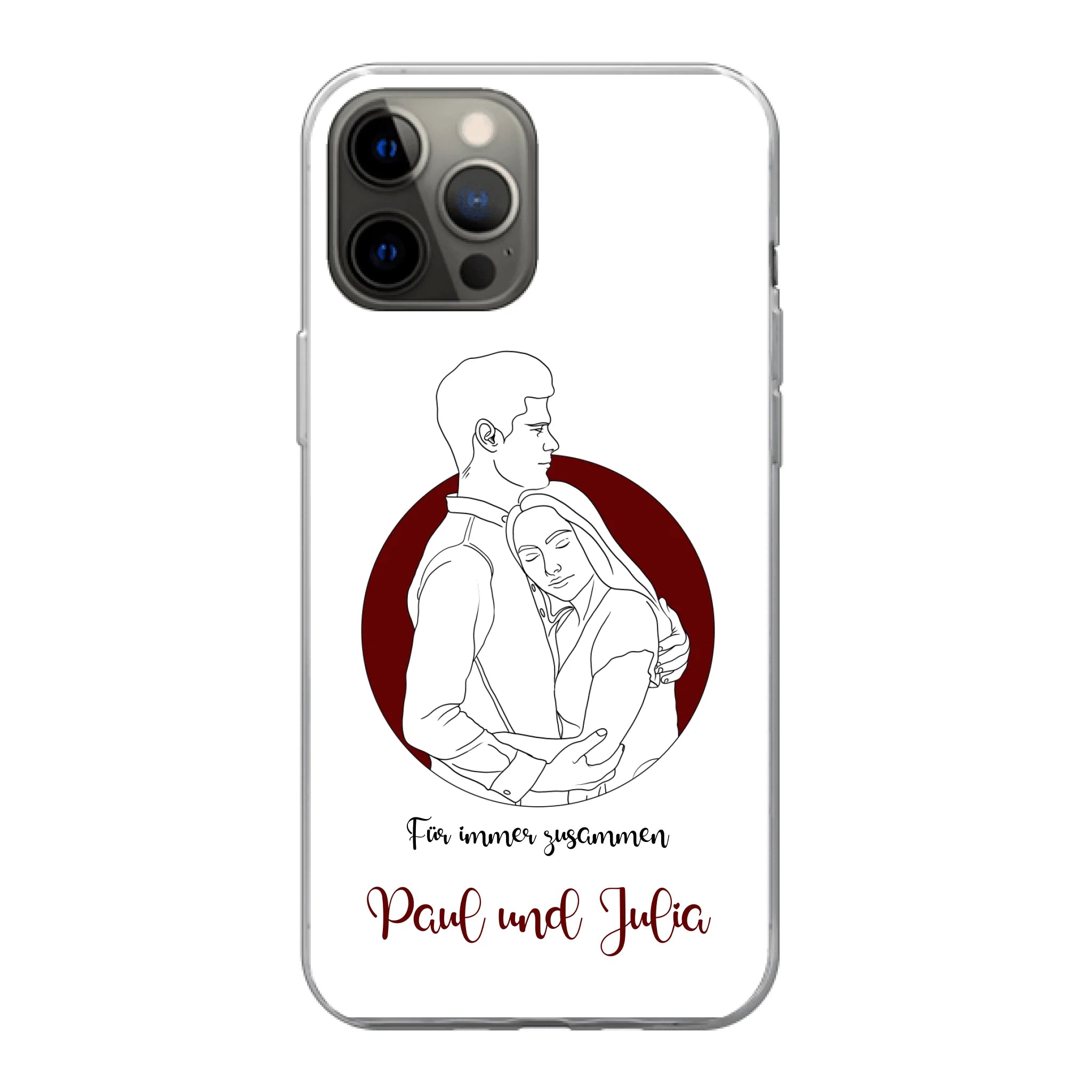 Lineart Pärchen für Paare - Personalisierbare Handyhülle