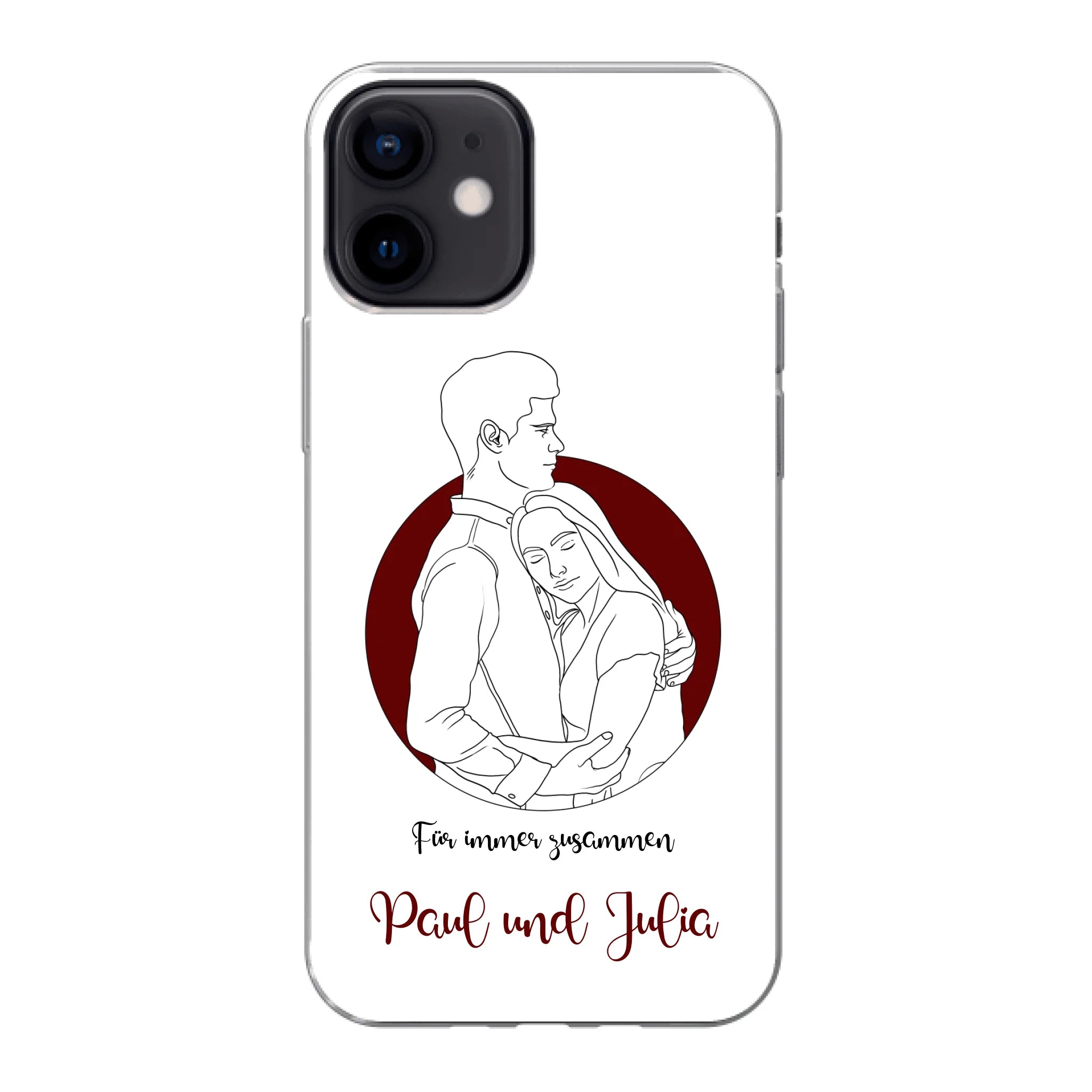 Lineart Pärchen für Paare - Personalisierbare Handyhülle