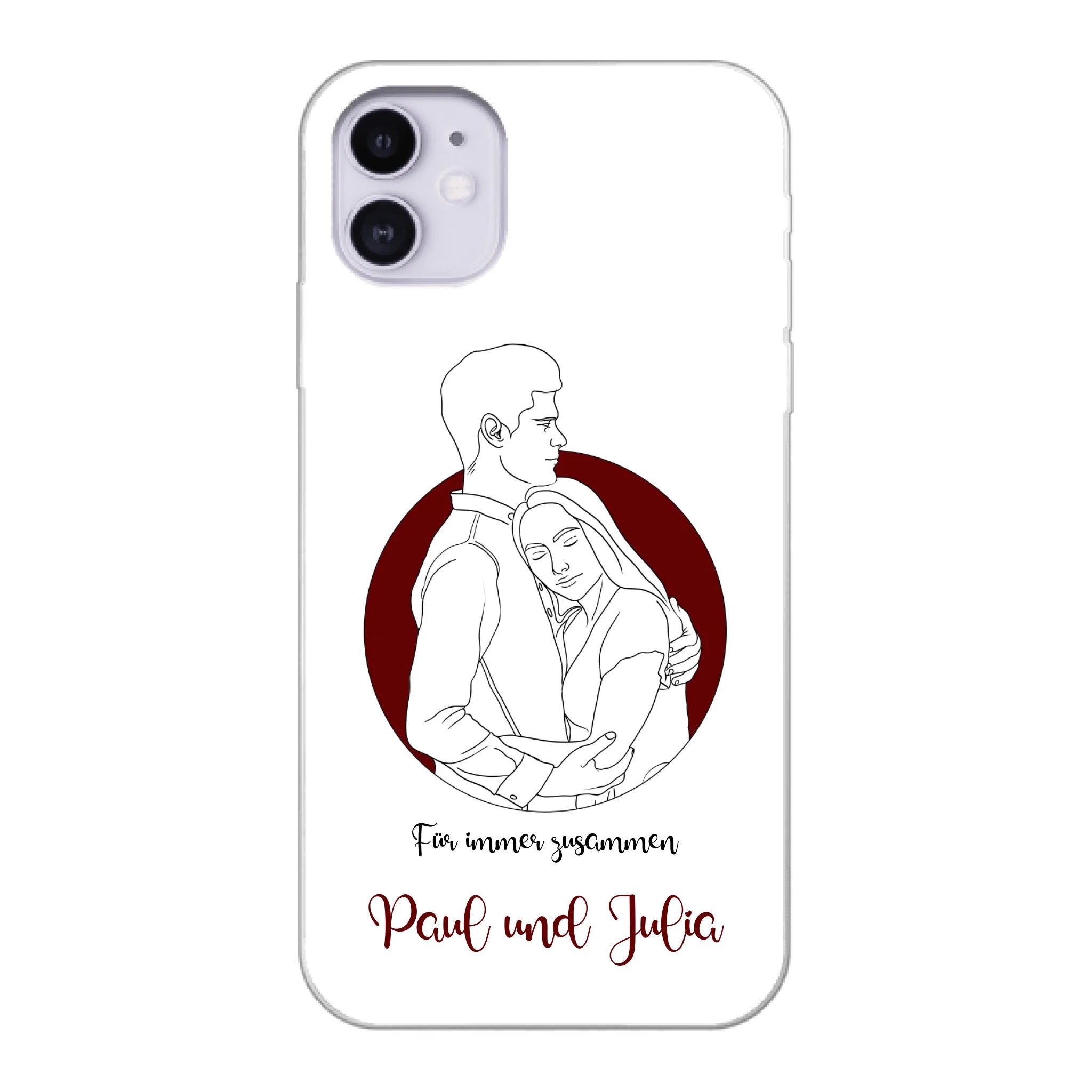 Lineart Pärchen für Paare - Personalisierbare Handyhülle