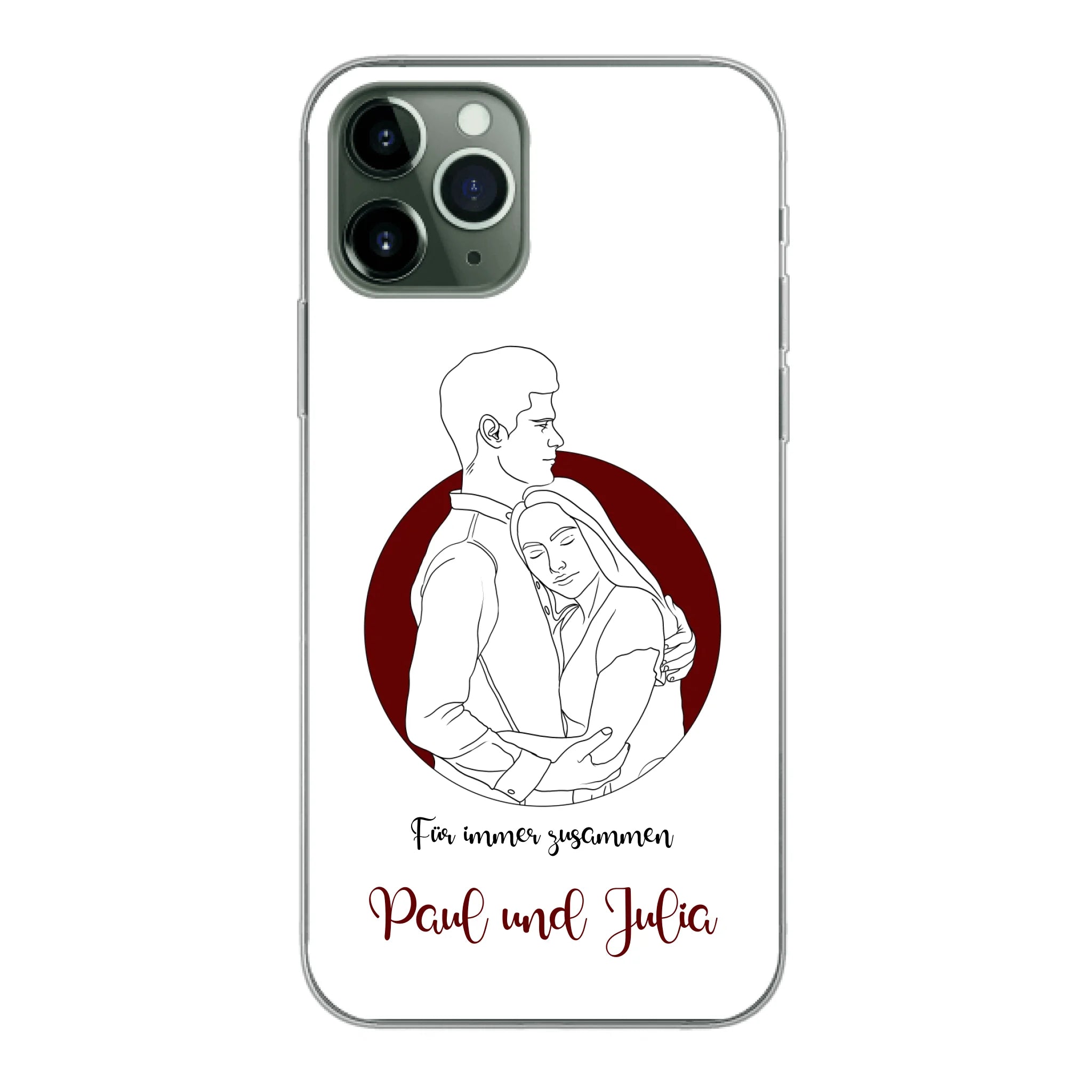 Lineart Pärchen für Paare - Personalisierbare Handyhülle