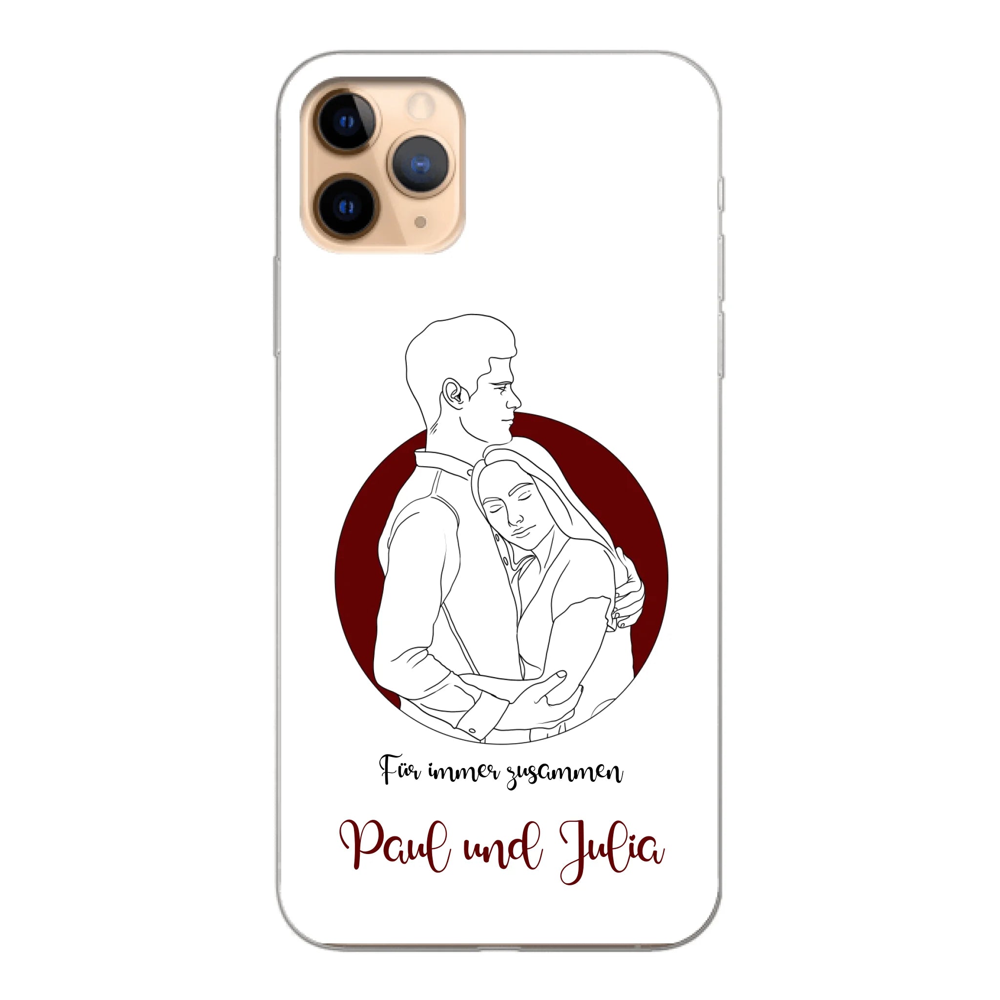 Lineart Pärchen für Paare - Personalisierbare Handyhülle