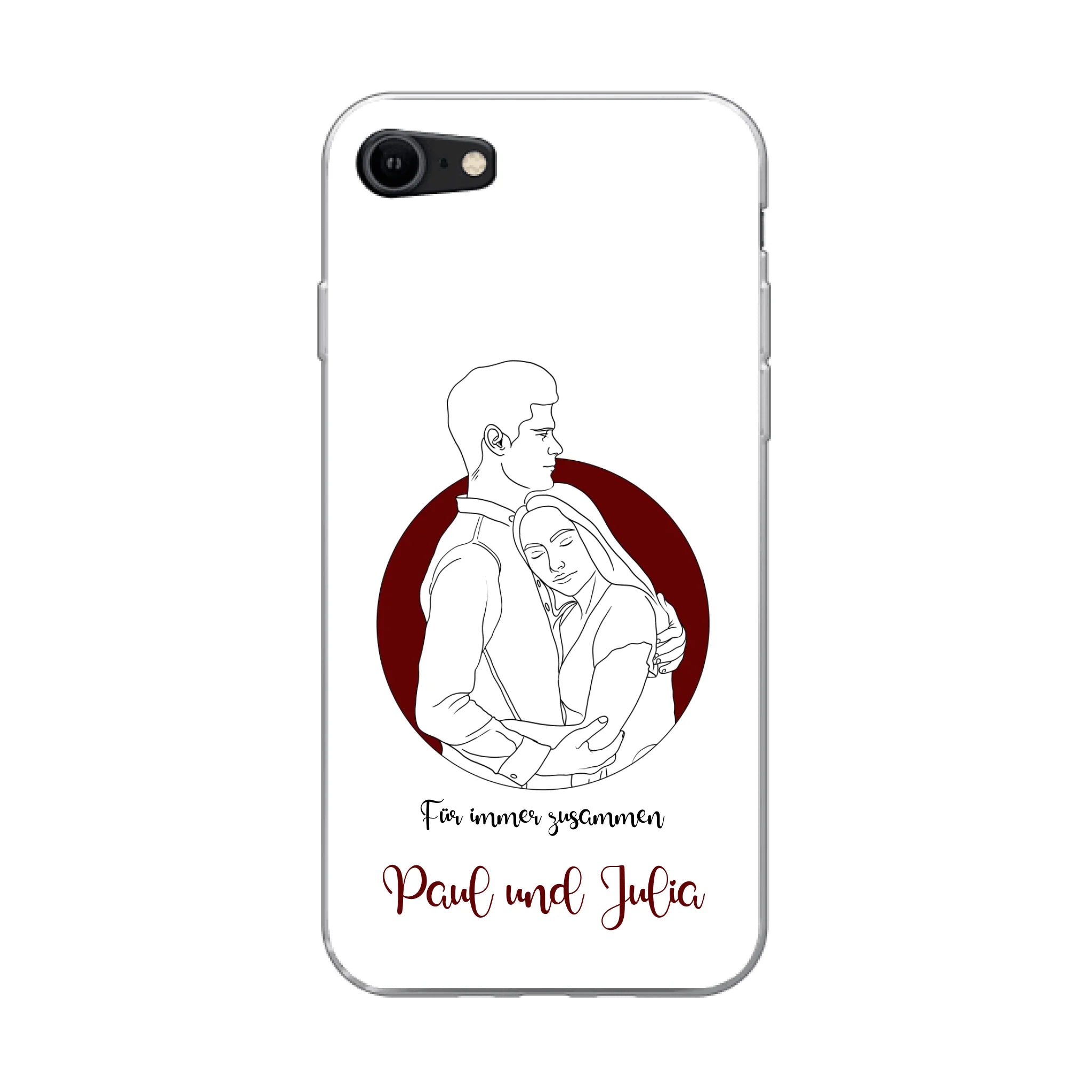 Lineart Pärchen für Paare - Personalisierbare Handyhülle