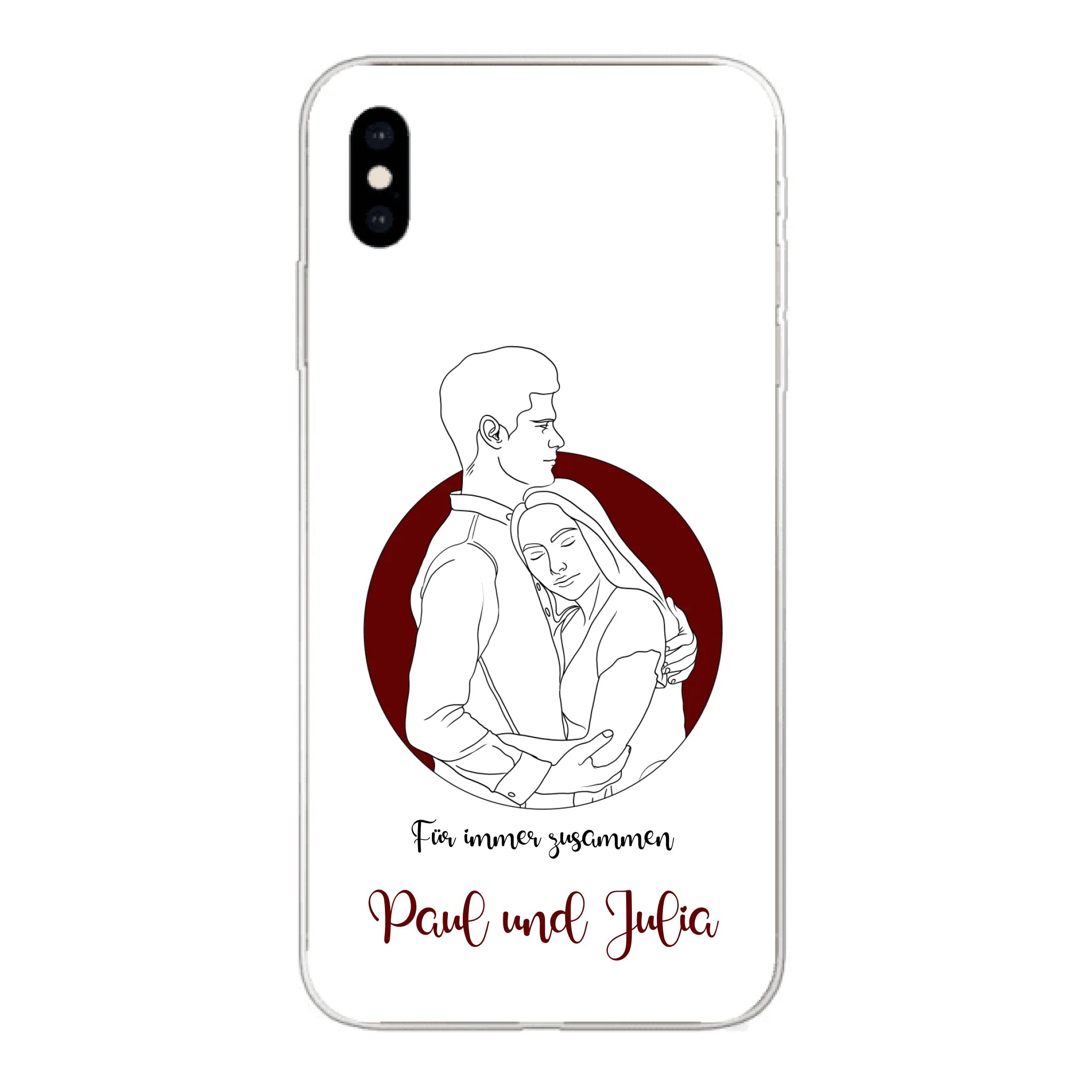 Lineart Pärchen für Paare - Personalisierbare Handyhülle