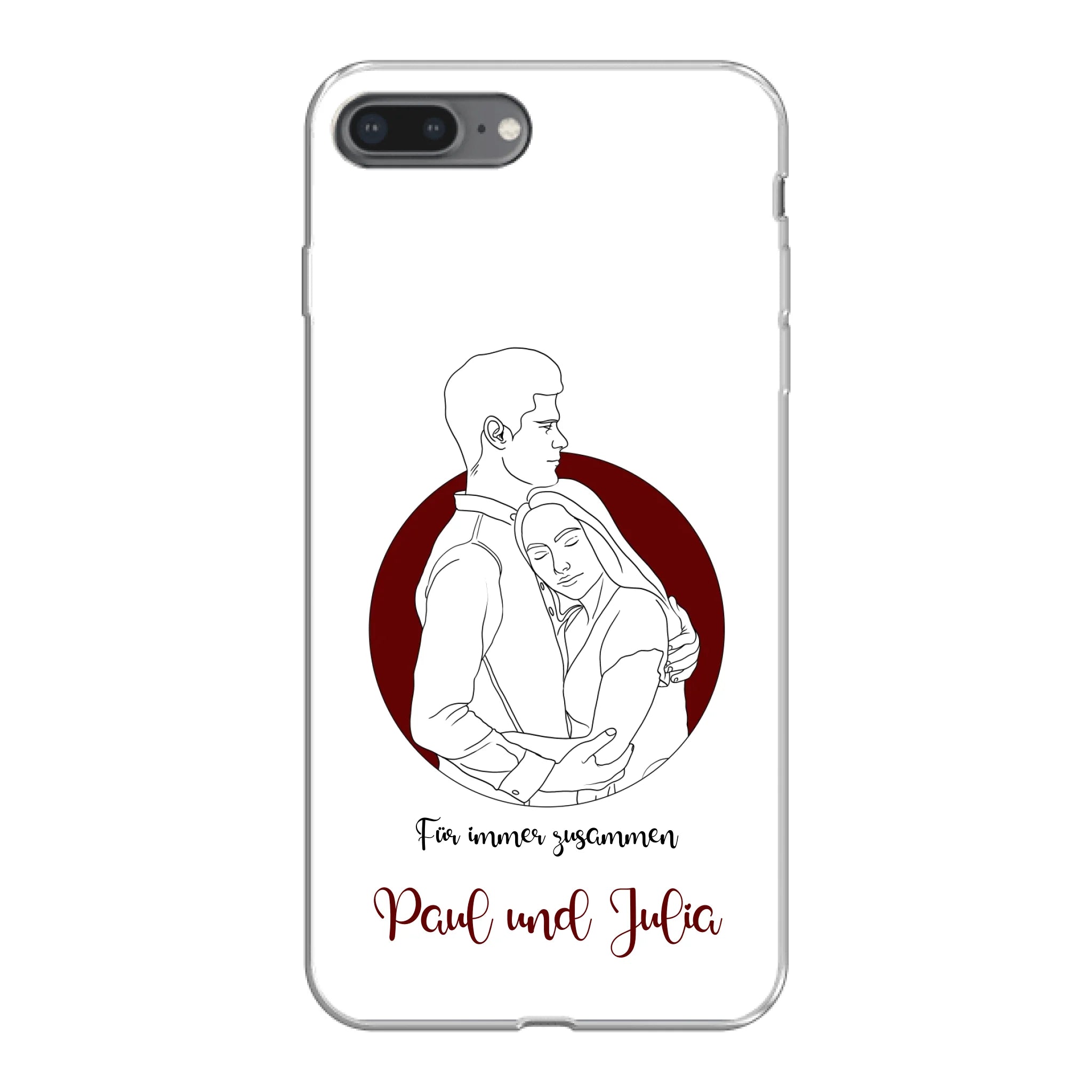 Lineart Pärchen für Paare - Personalisierbare Handyhülle