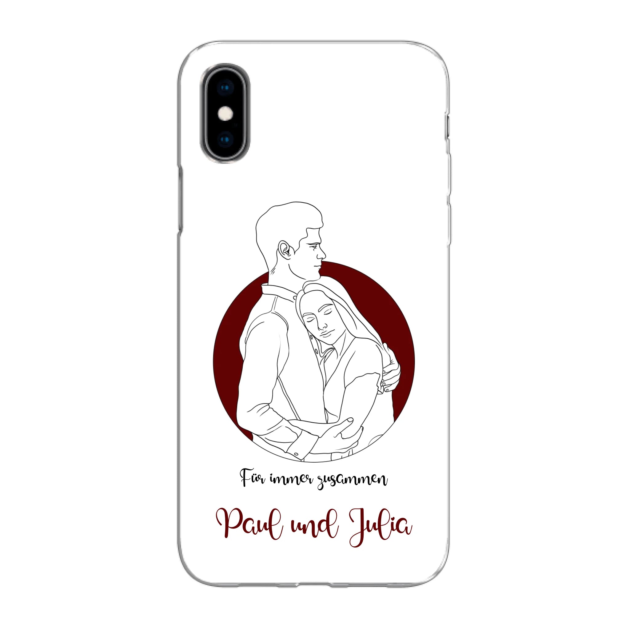 Lineart Pärchen für Paare - Personalisierbare Handyhülle