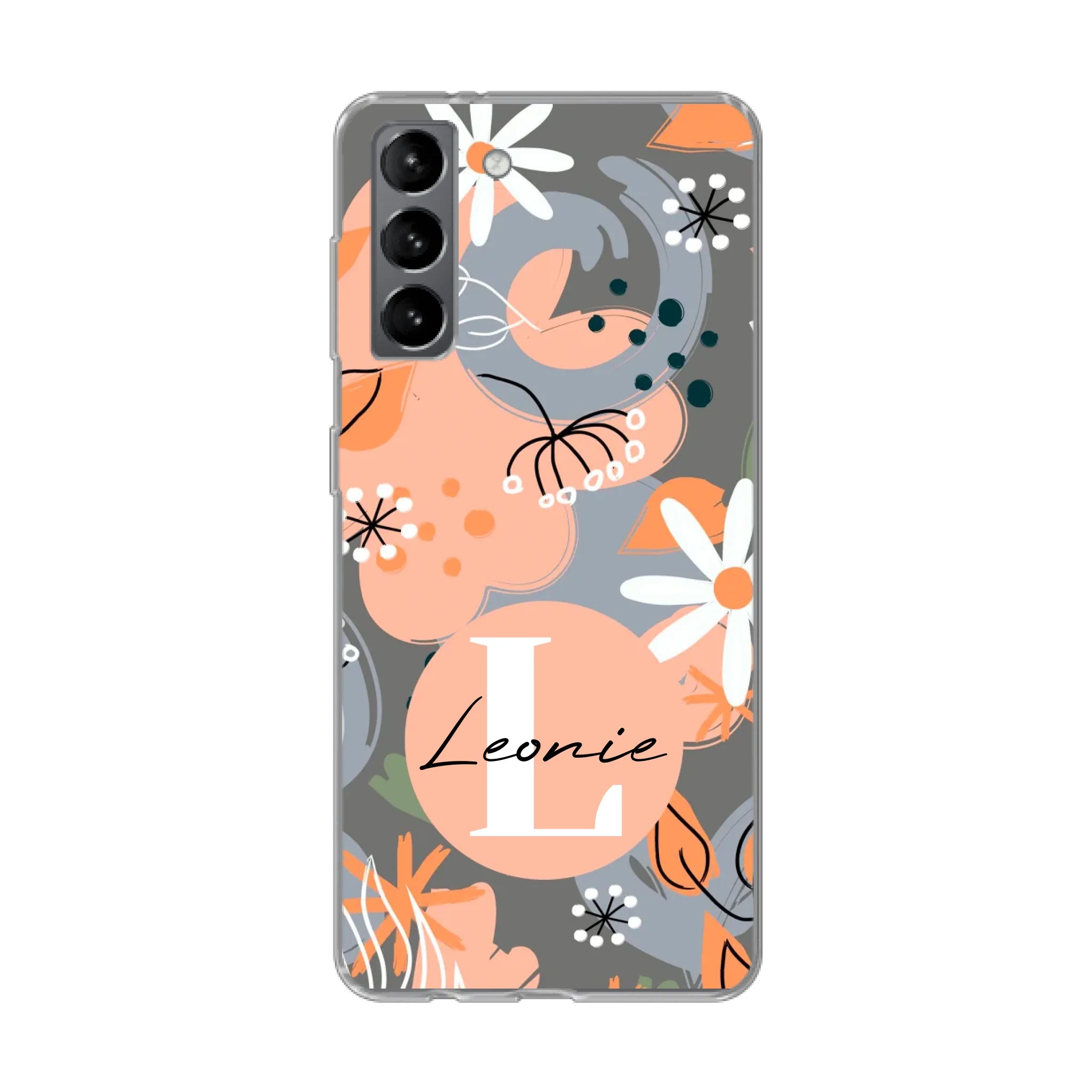 Abstraktes Blumenmuster Design für Paare, Freundin, Mama, Oma & Tante - Personalisierbare Handyhülle