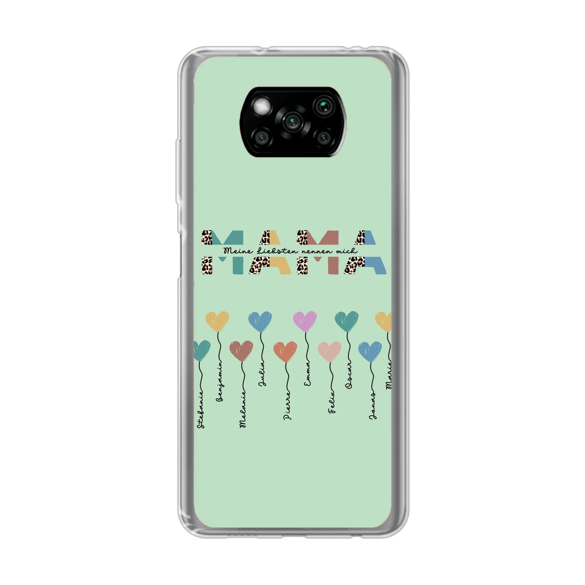 Mama / Oma Herzballons mit Text - Personalisierbare Handyhülle