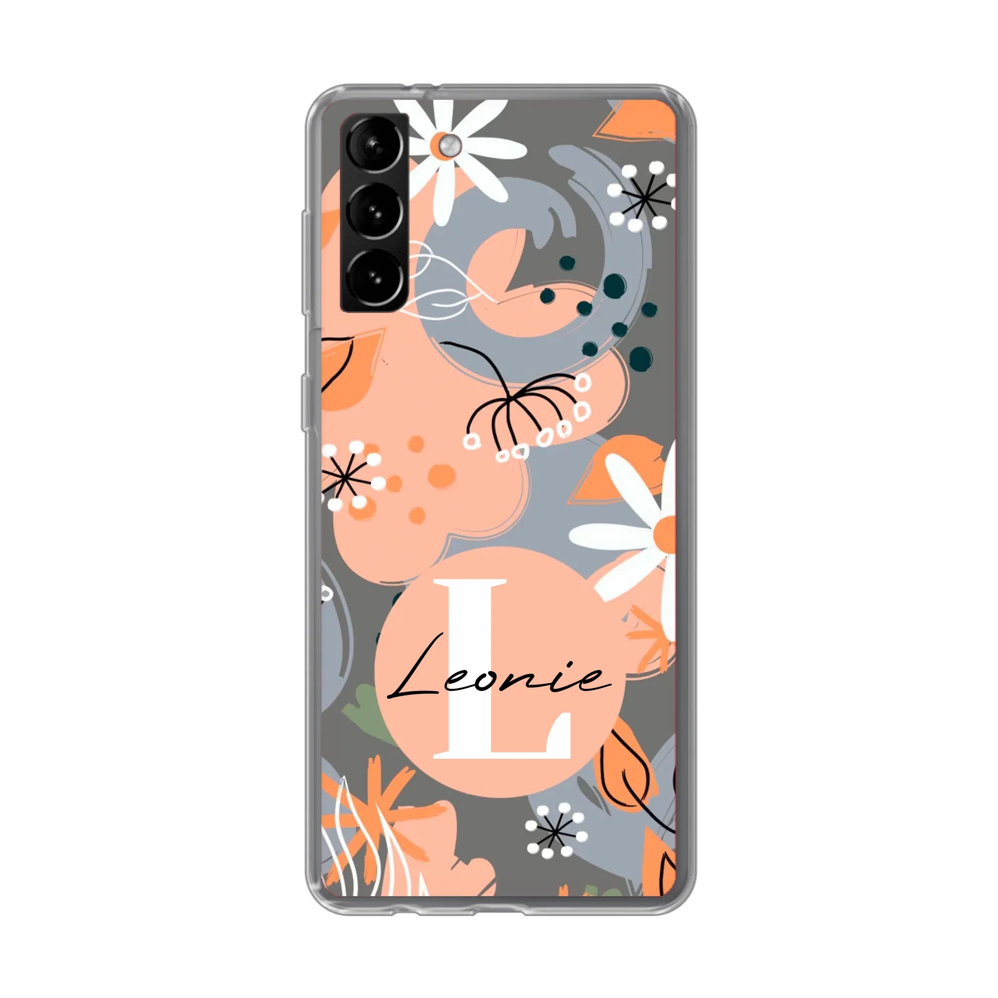 Abstraktes Blumenmuster Design für Paare, Freundin, Mama, Oma & Tante - Personalisierbare Handyhülle