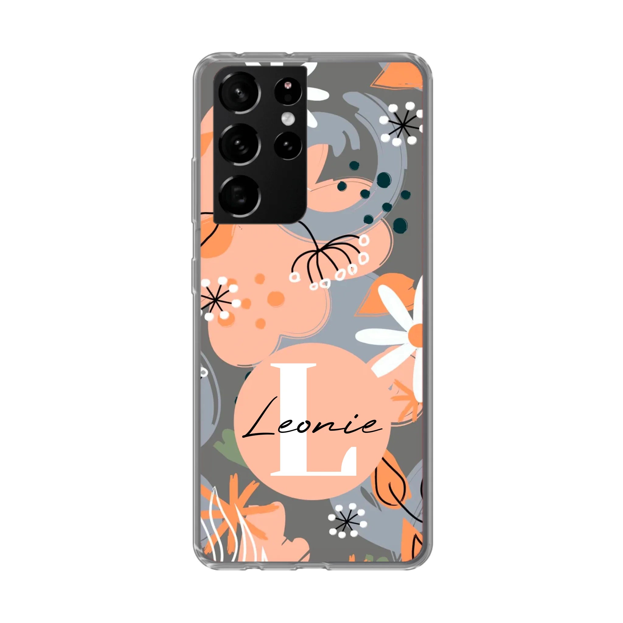 Abstraktes Blumenmuster Design für Paare, Freundin, Mama, Oma & Tante - Personalisierbare Handyhülle
