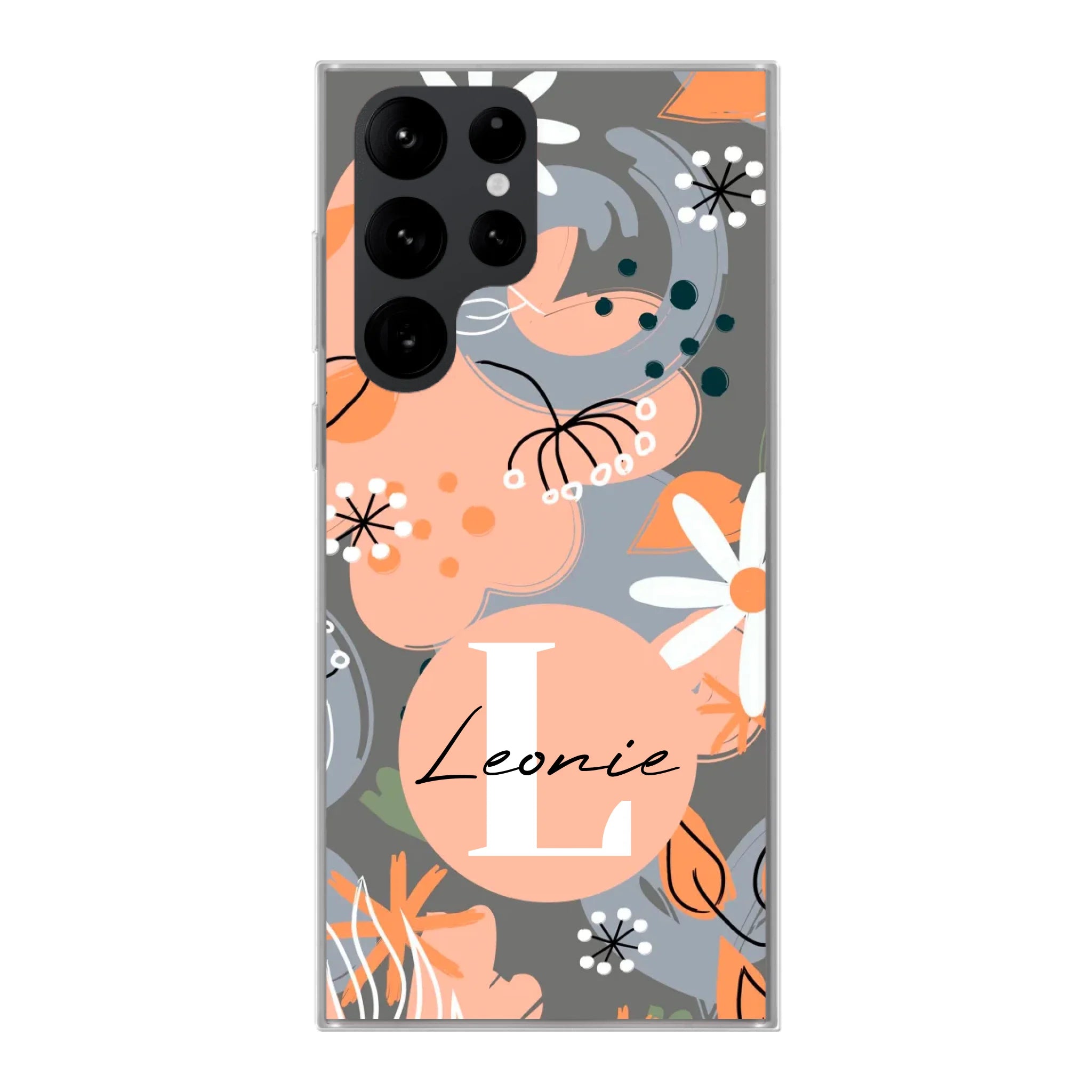 Abstraktes Blumenmuster Design für Paare, Freundin, Mama, Oma & Tante - Personalisierbare Handyhülle