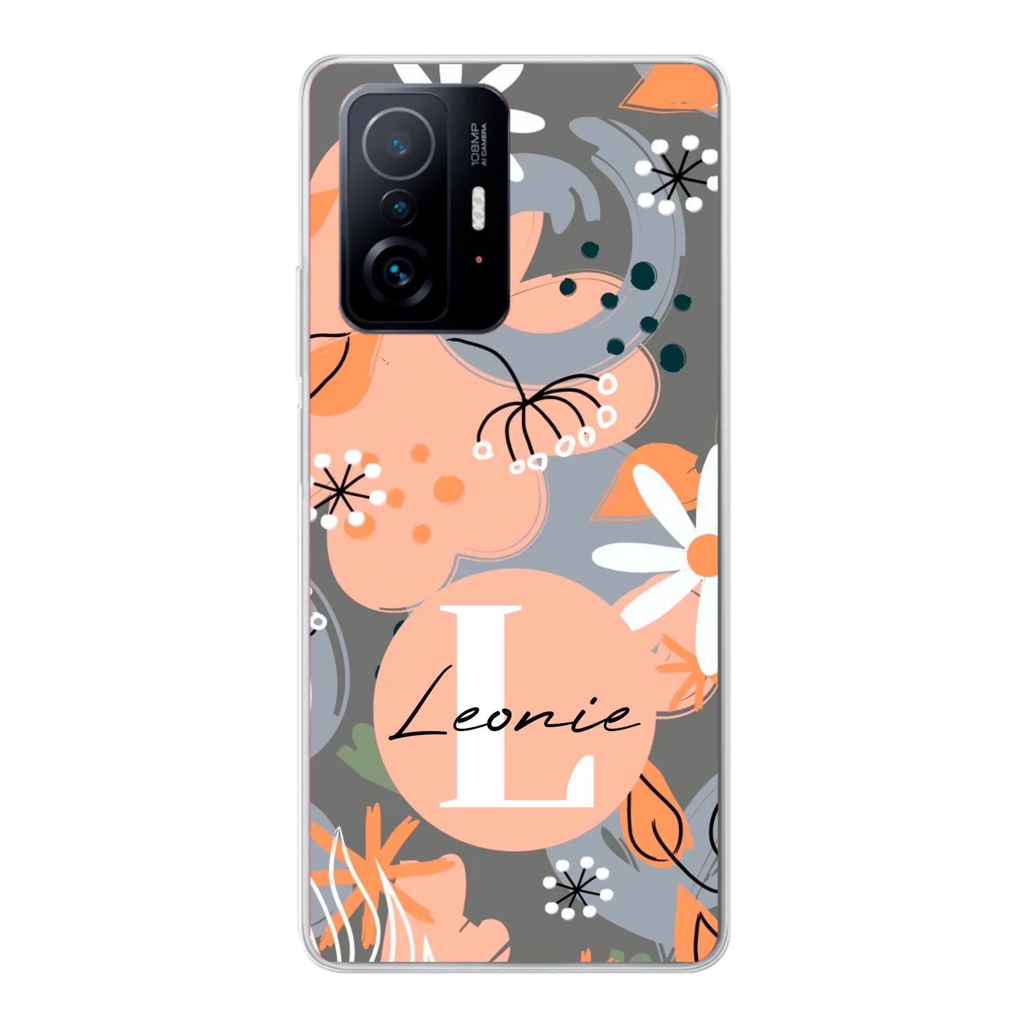 Abstraktes Blumenmuster Design für Paare, Freundin, Mama, Oma & Tante - Personalisierbare Handyhülle