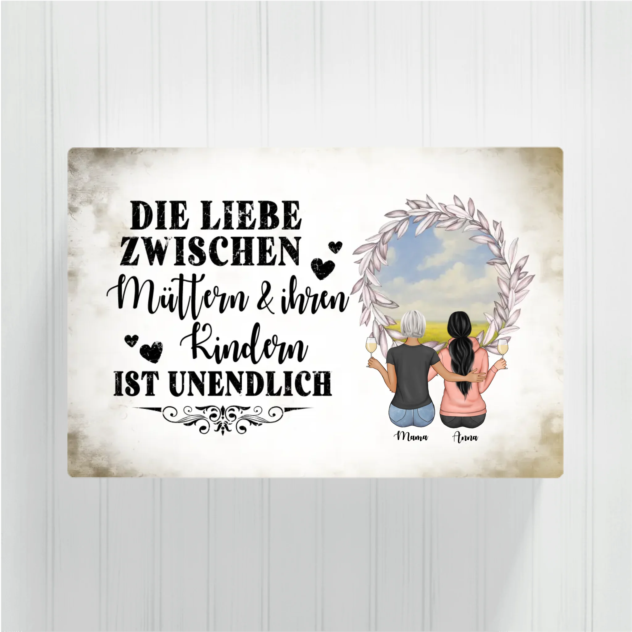 Die Liebe zwischen Müttern & ihren Kindern ist unendlich für Mama zum Muttertag - Personalisierbare Leinwand