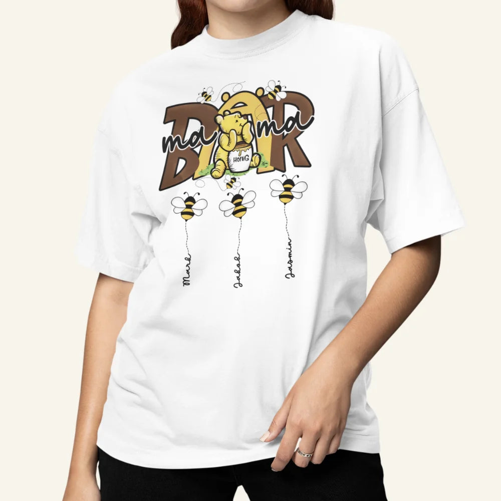 Mamabär / Papabär | mit Bienen und Namen | Geschenk für Mama / Geschenk für Papa - Personalisierbares T-Shirt
