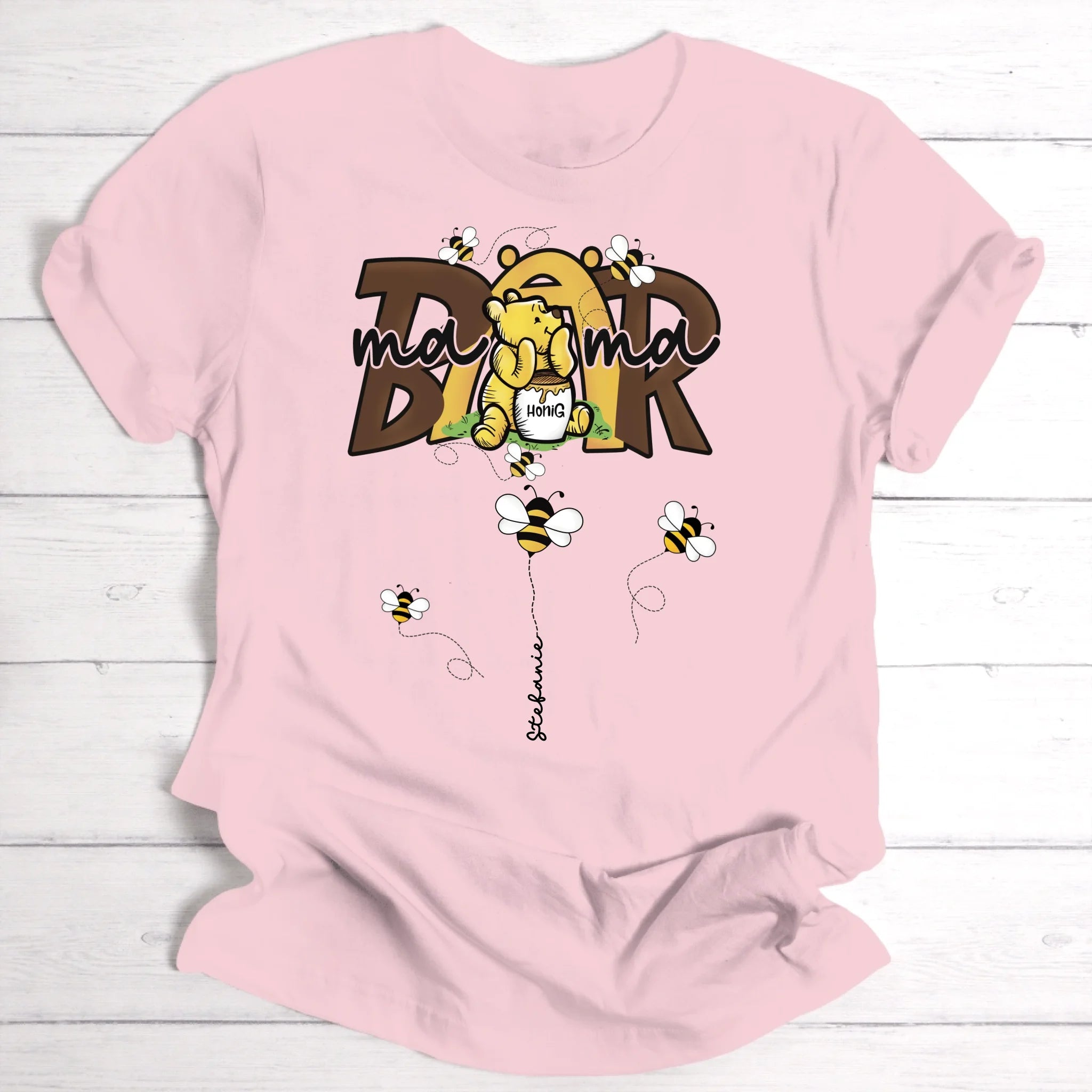 Mamabär / Papabär | mit Bienen und Namen | Geschenk für Mama / Geschenk für Papa - Personalisierbares T-Shirt