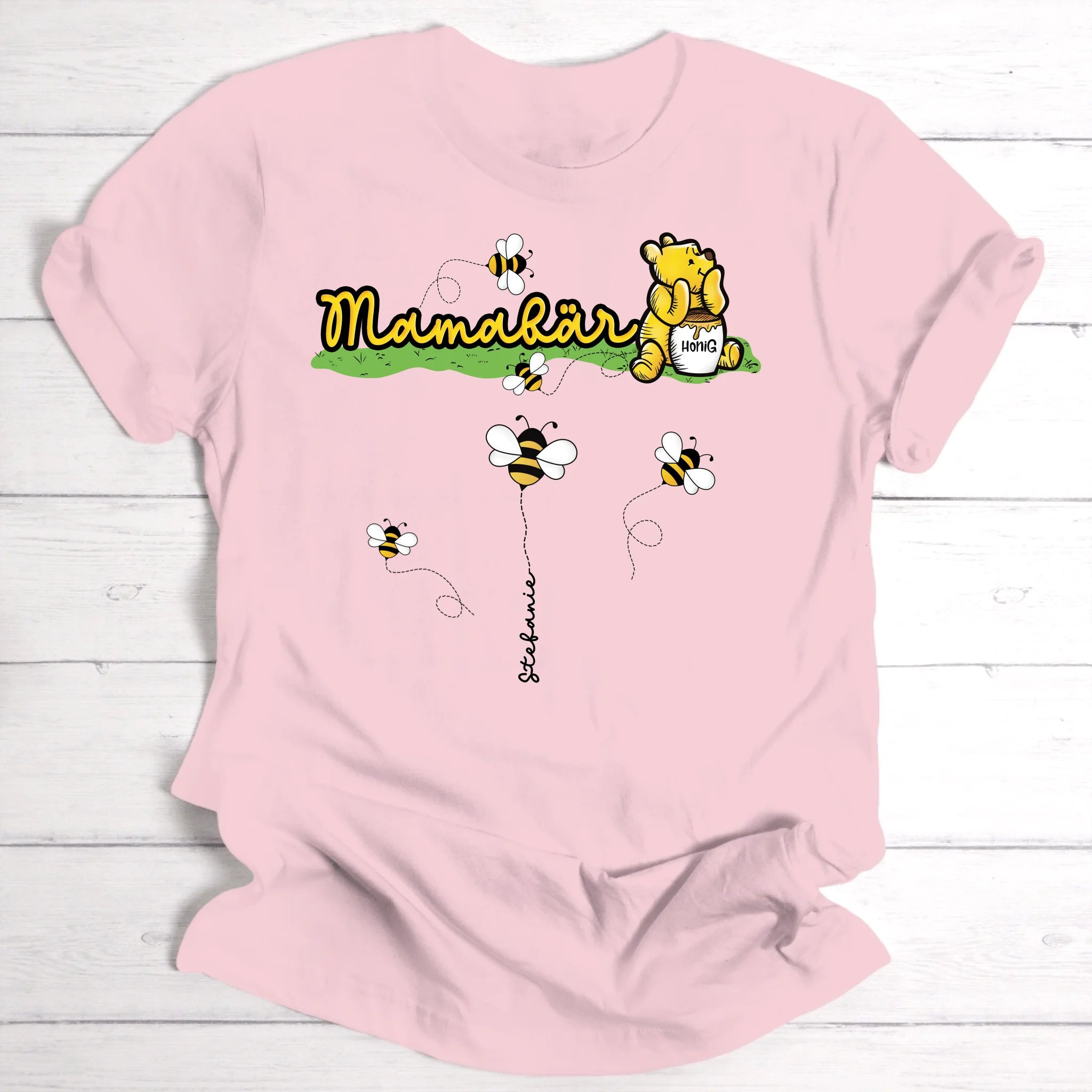Mamabär / Papabär / Omabär / Opabär | mit Bienen und Namen | Geschenk für Muttertag / Geschenk für Vatertag- Personalisierbares T-Shirt