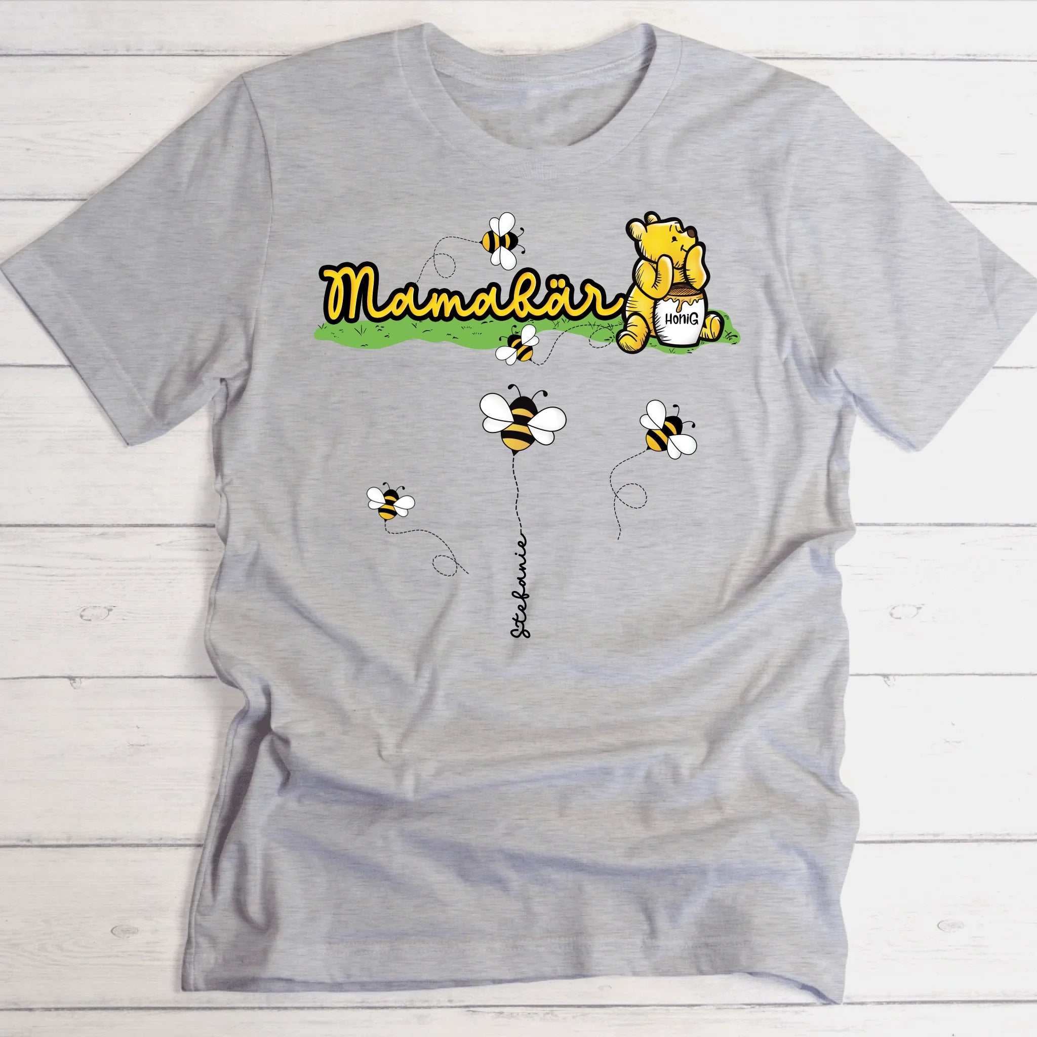 Mamabär / Papabär / Omabär / Opabär | mit Bienen und Namen | Geschenk für Muttertag / Geschenk für Vatertag- Personalisierbares T-Shirt